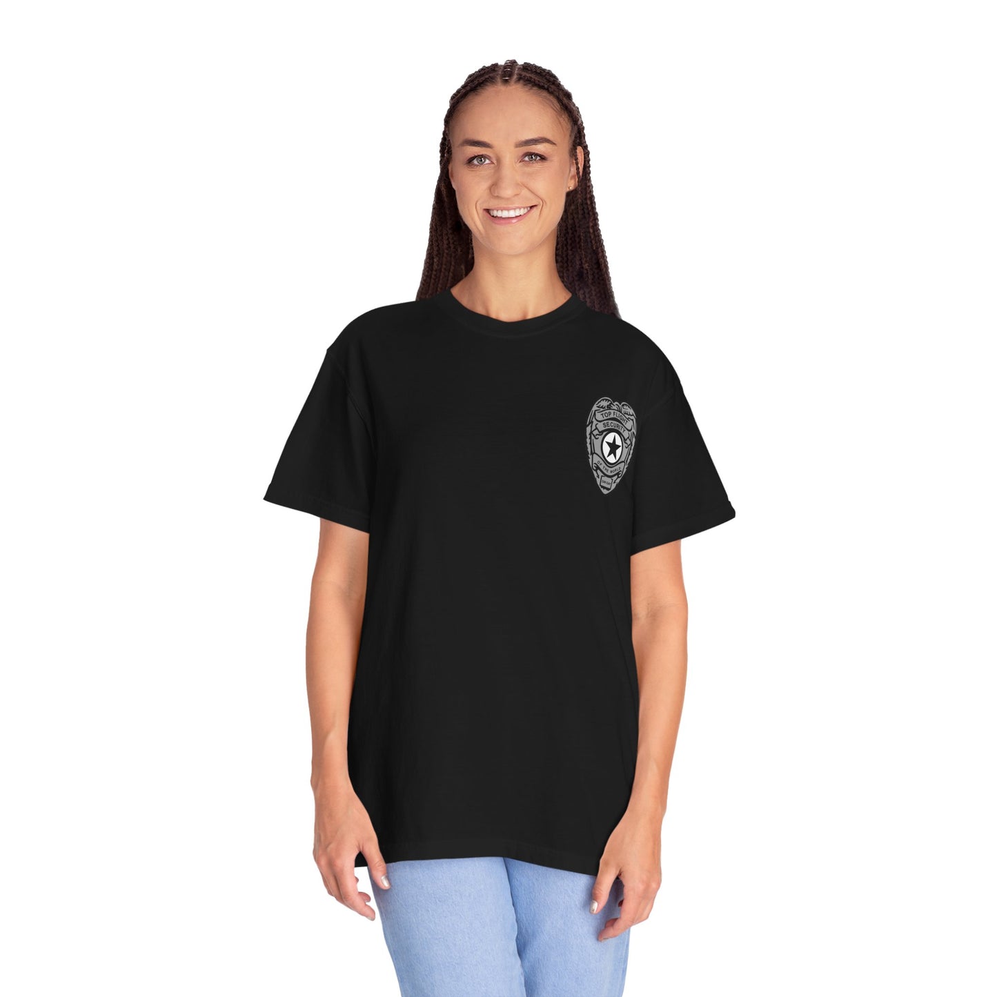Flight Security Badge T-Shirt — "Top Flight Security of the World" Back Graphic Day-Day
