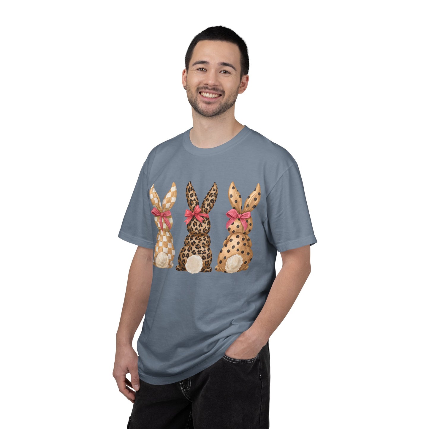 Easter Bunny Trio T-Shirt — Patterned Bunny Back Print