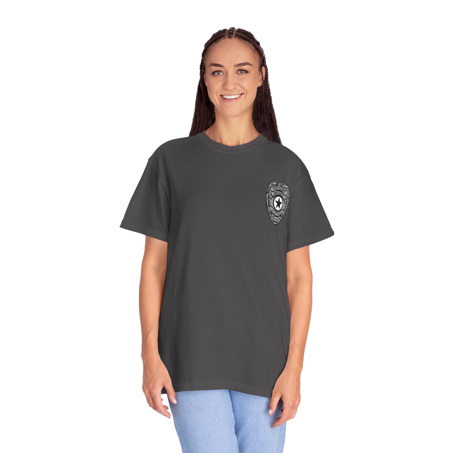 Flight Security Badge T-Shirt — "Top Flight Security of the World" Back Graphic Day-Day