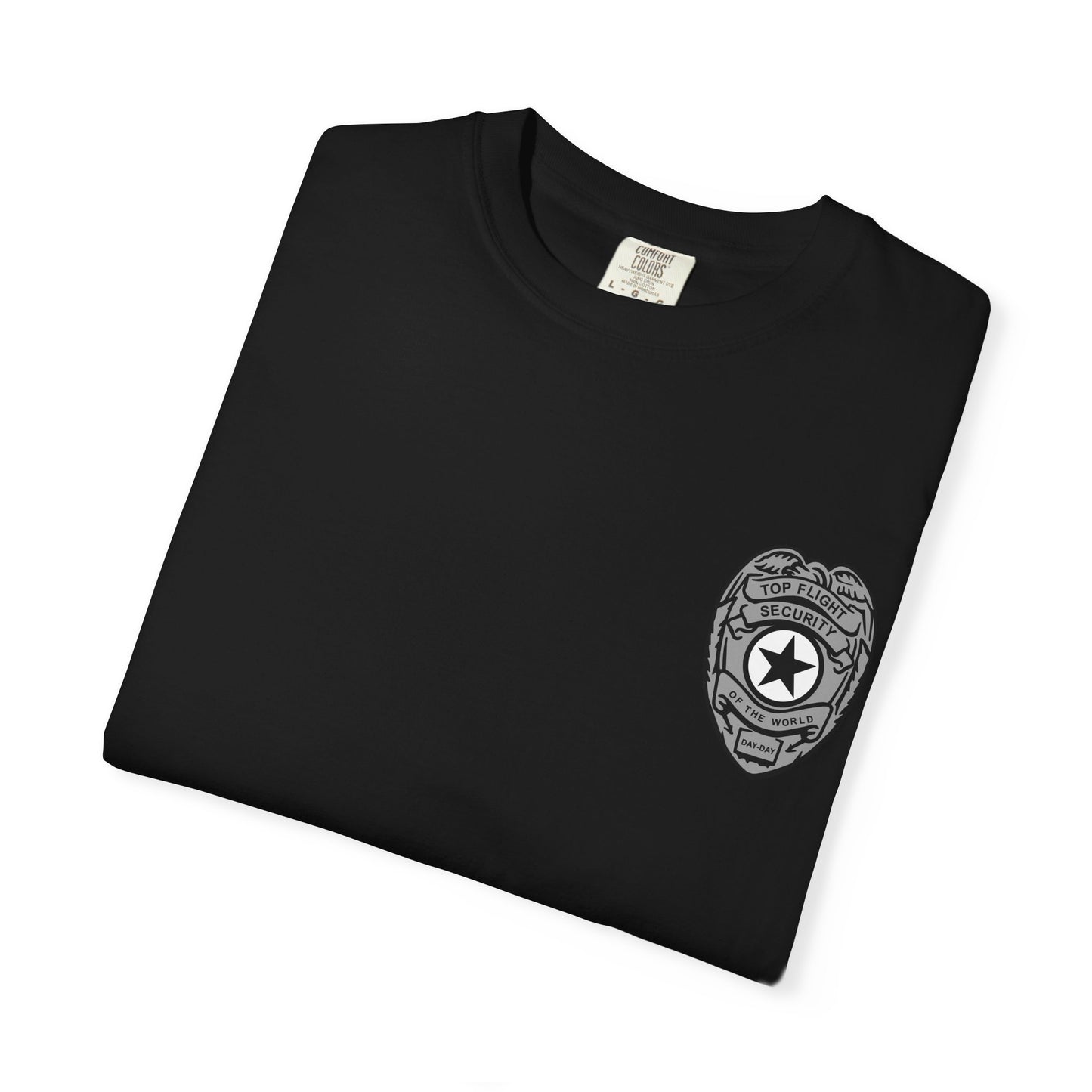 Flight Security Badge T-Shirt — "Top Flight Security of the World" Back Graphic Day-Day