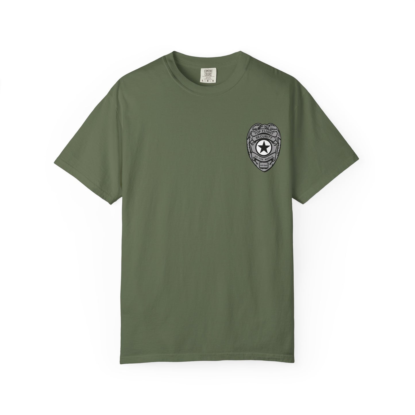 Flight Security Badge T-Shirt — "Top Flight Security of the World" Back Graphic Day-Day