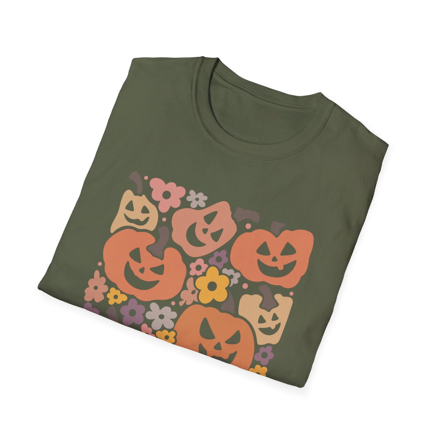 Autumn Harvest Pumpkin T-Shirt, Fall Fashion Tee, Halloween Shirt, Cute Unisex Tee, Seasonal Floral Top