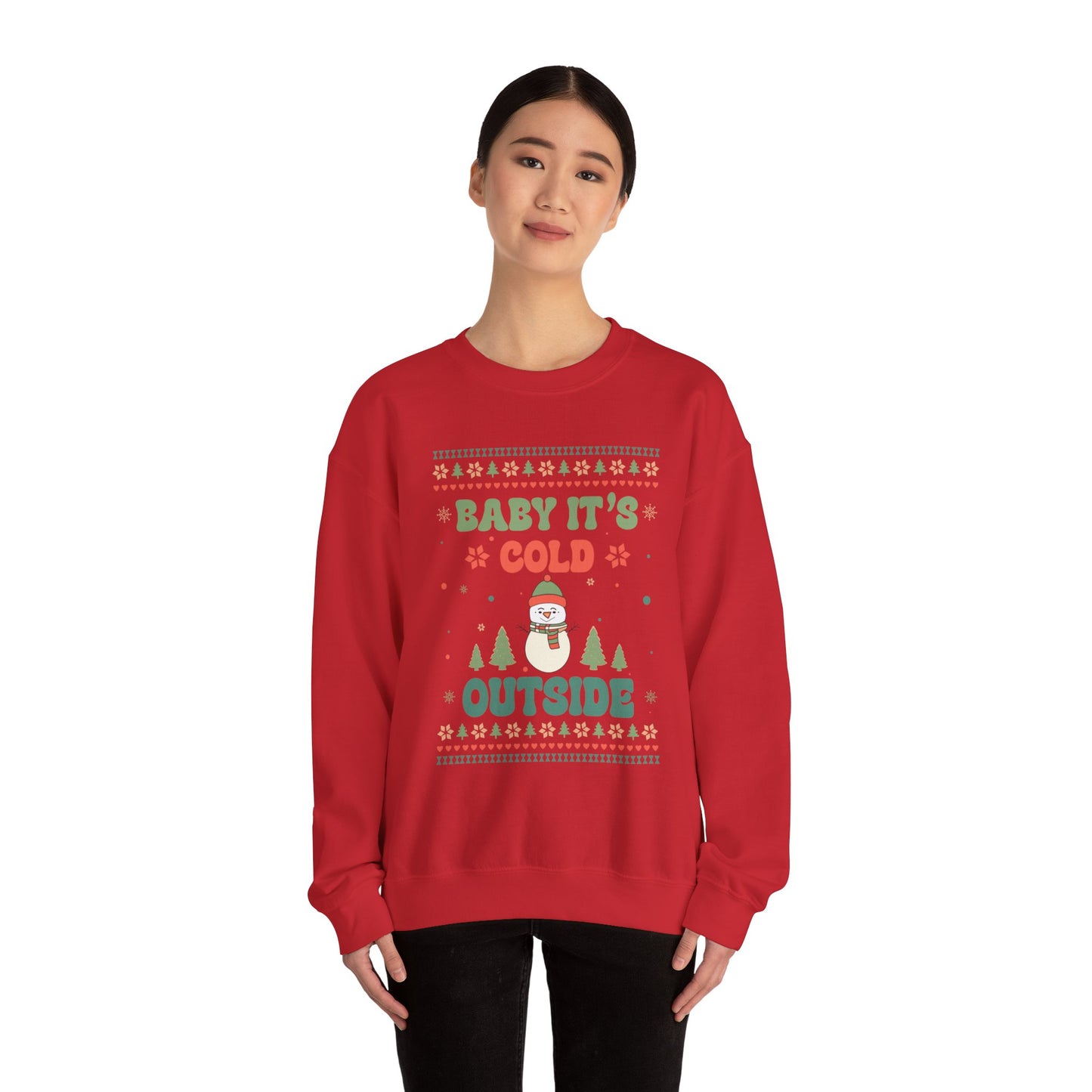 Baby It's Cold Outside Sweatshirt — Cute Holiday Penguin Christmas Crewneck