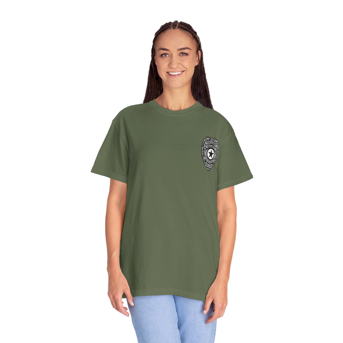 Flight Security Badge T-Shirt — "Top Flight Security of the World" Back Graphic Day-Day