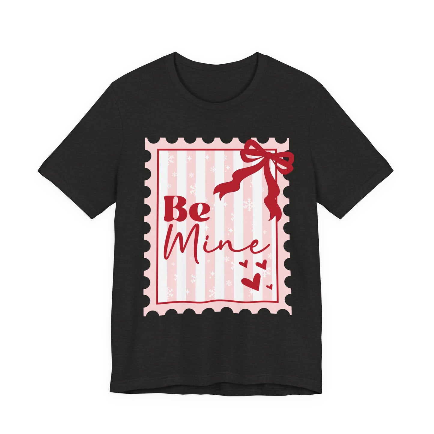 Be Mine Valentine Tee — Cute Pink Gift Stamp T‑Shirt