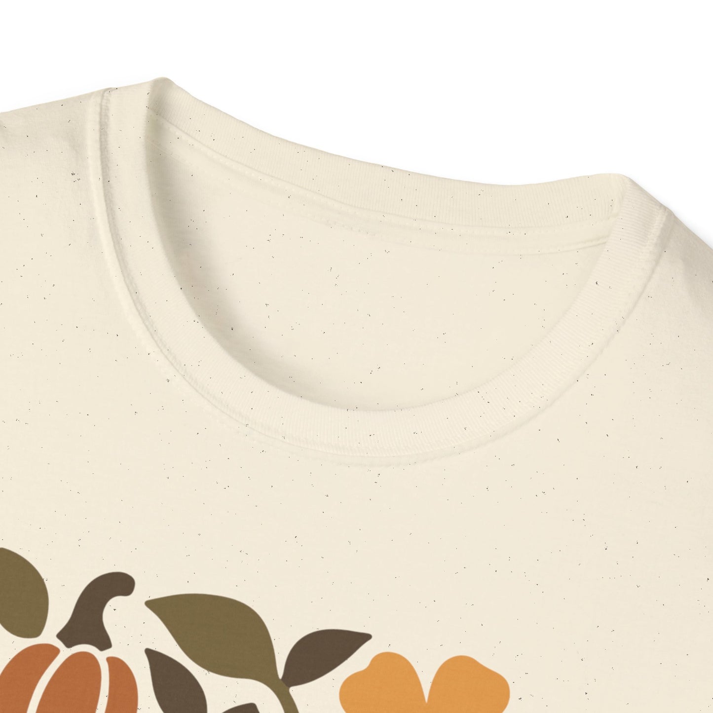 Autumn Harvest Unisex T-Shirt, Cozy Fall Tee, Seasonal Casual Wear, Thanksgiving Apparel, Pumpkin & Floral Design