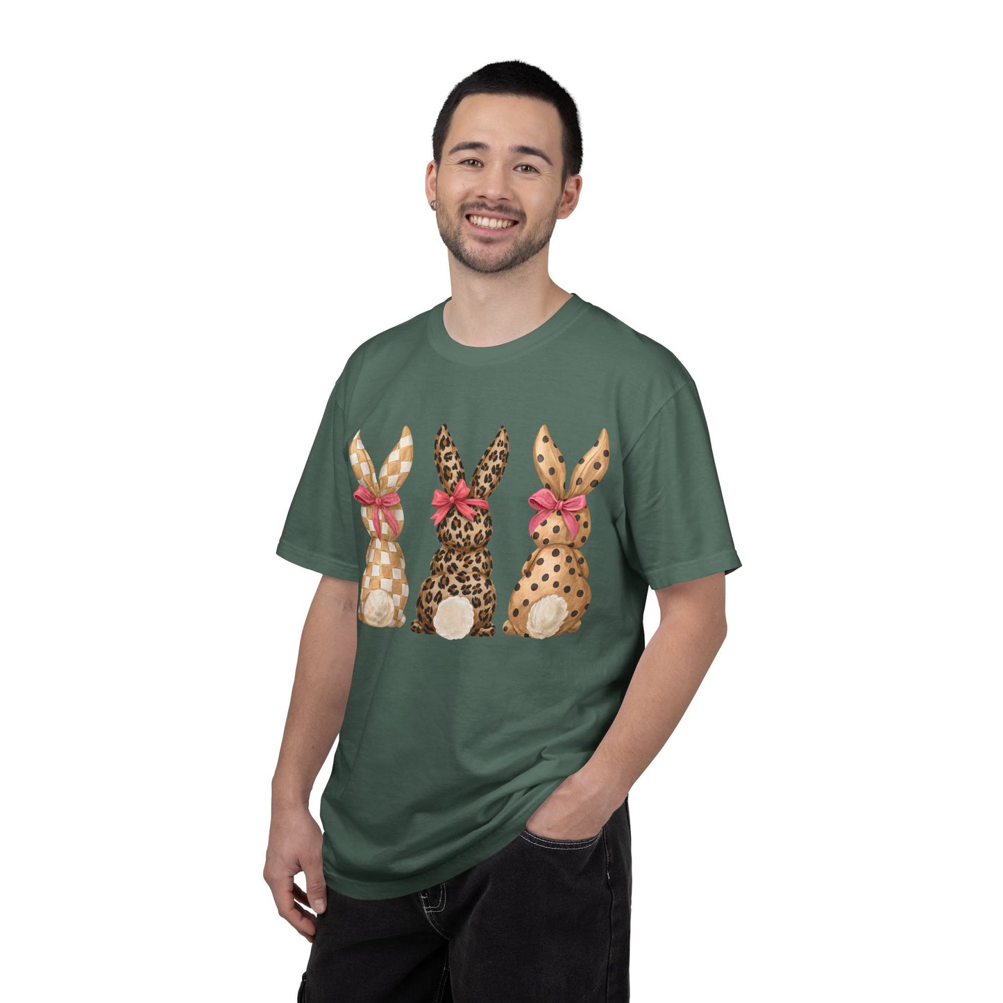 Easter Bunny Trio T-Shirt — Patterned Bunny Back Print