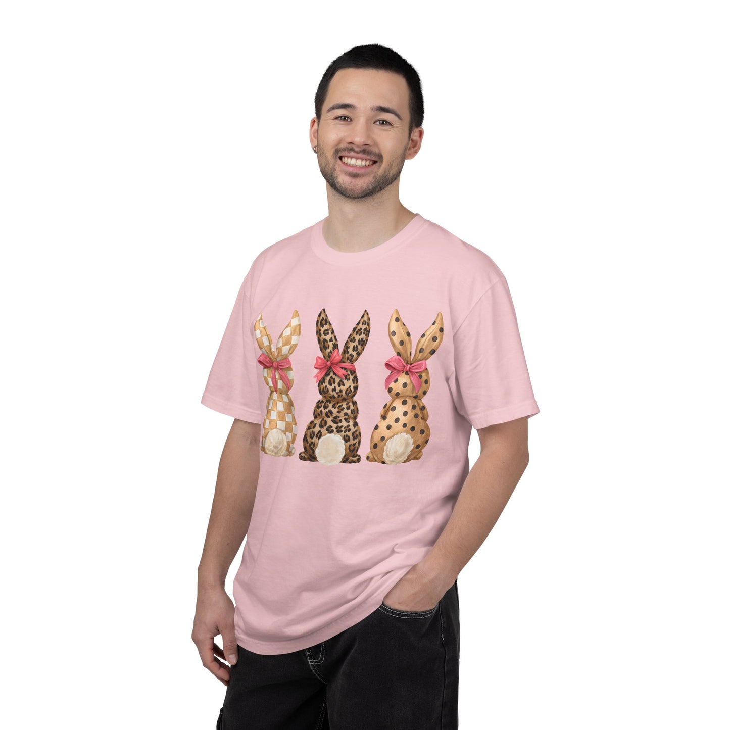 Easter Bunny Trio T-Shirt — Patterned Bunny Back Print