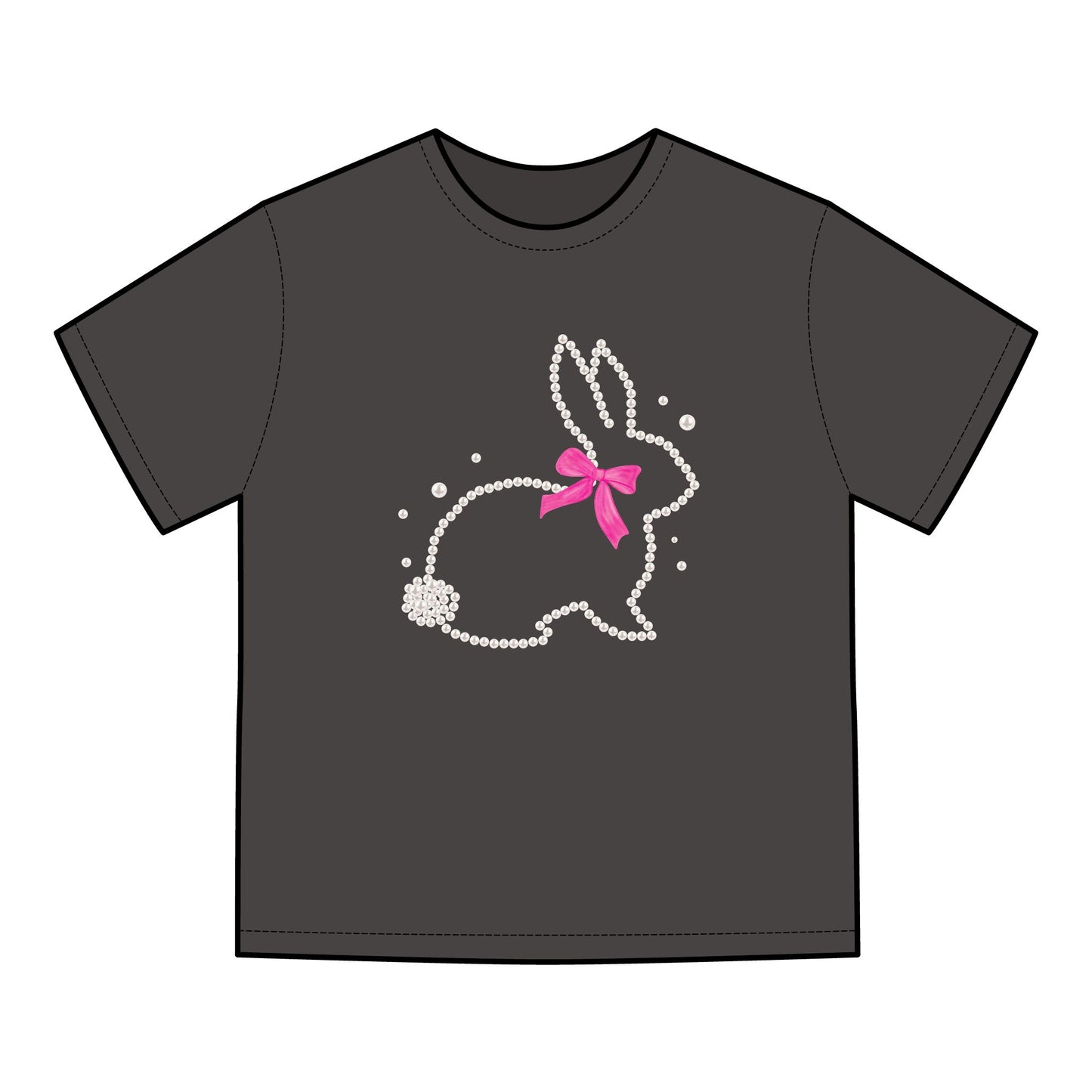 Easter Bunny T-Shirt — Sparkle Bunny with Pink Bow