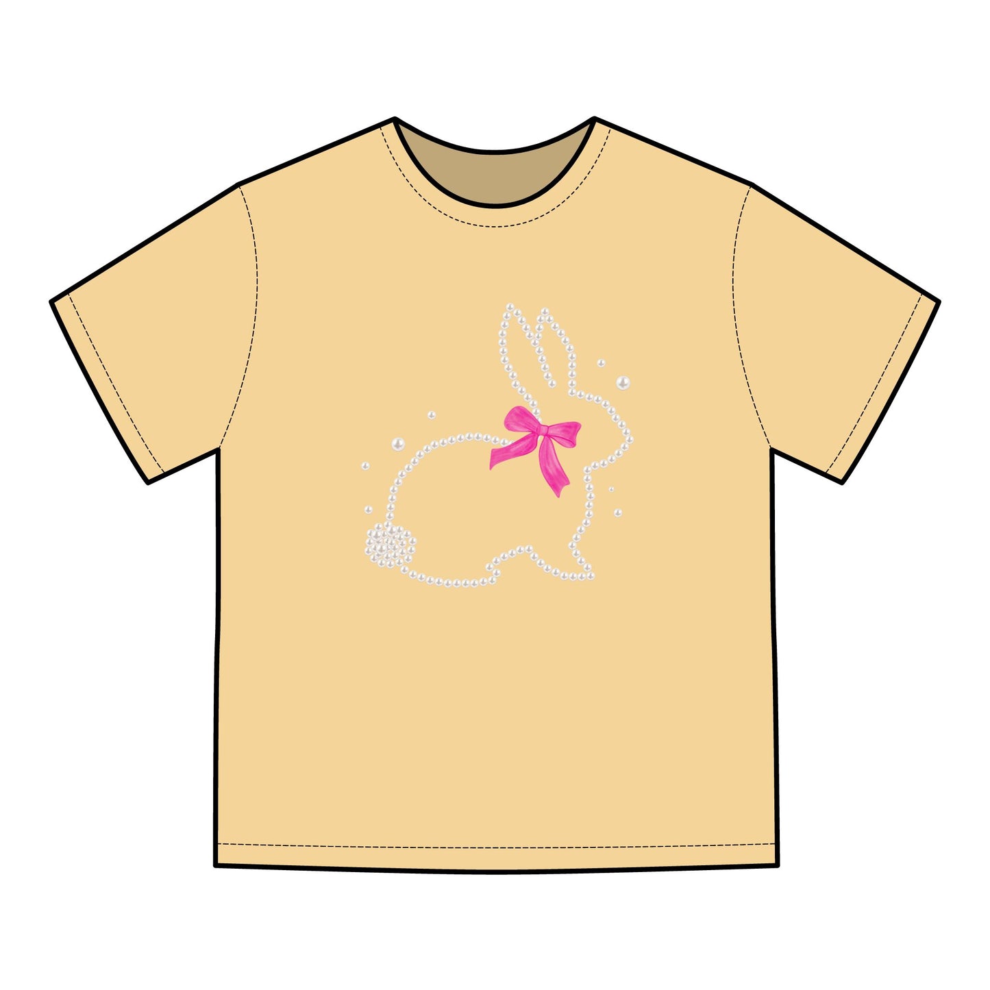 Easter Bunny T-Shirt — Sparkle Bunny with Pink Bow