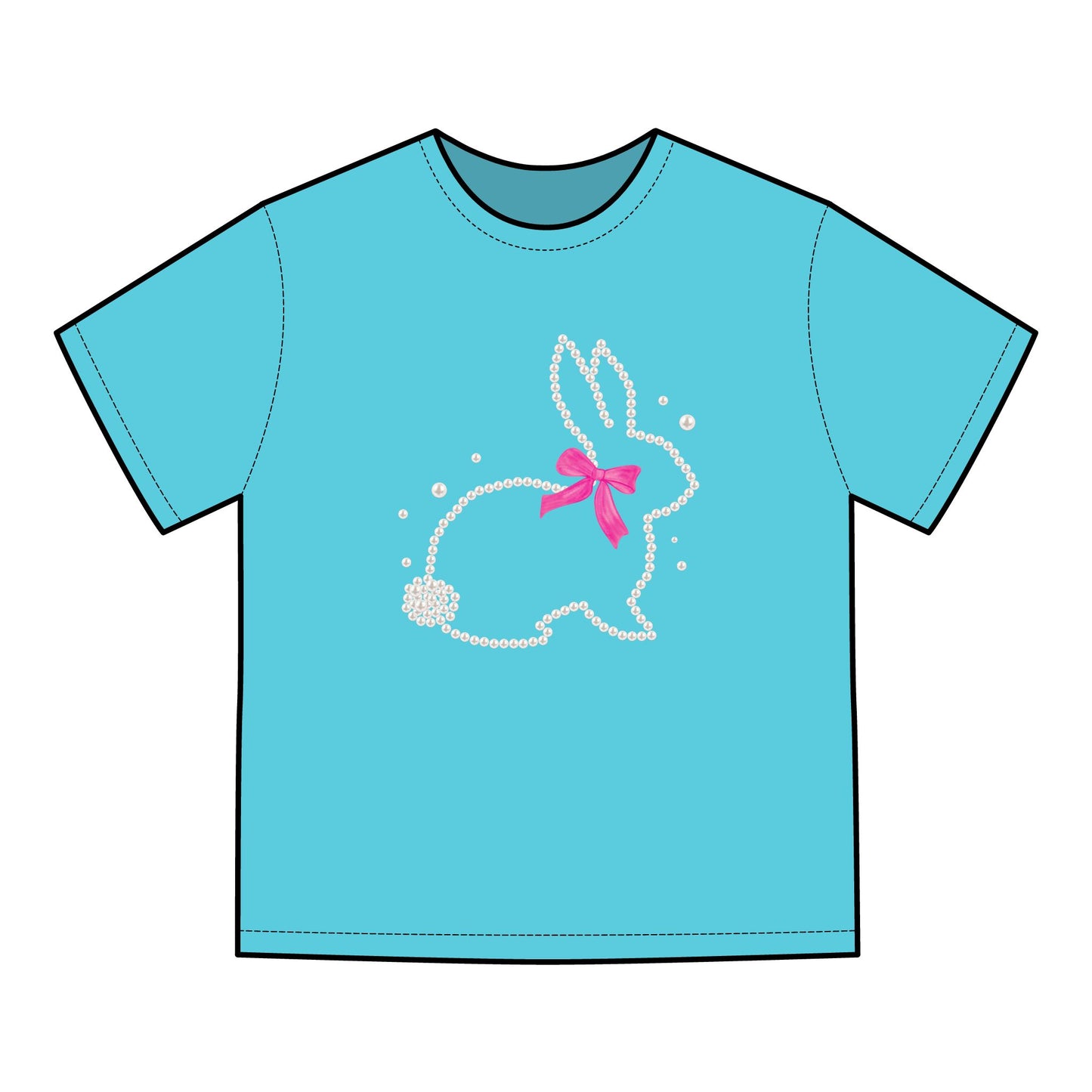 Easter Bunny T-Shirt — Sparkle Bunny with Pink Bow