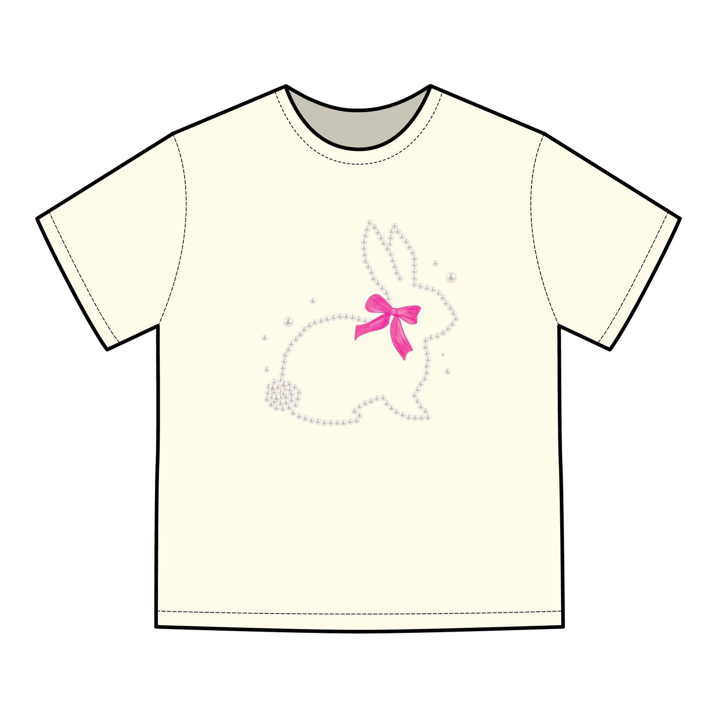 Easter Bunny T-Shirt — Sparkle Bunny with Pink Bow