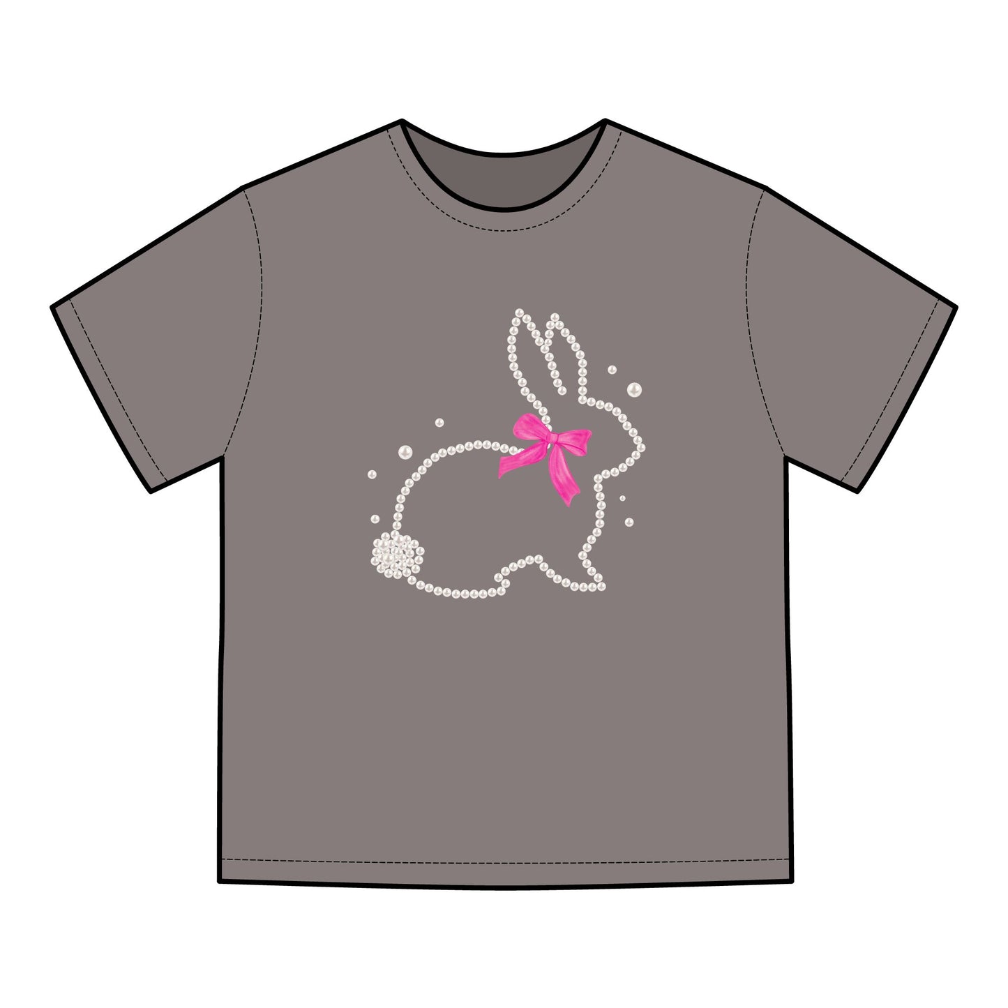 Easter Bunny T-Shirt — Sparkle Bunny with Pink Bow
