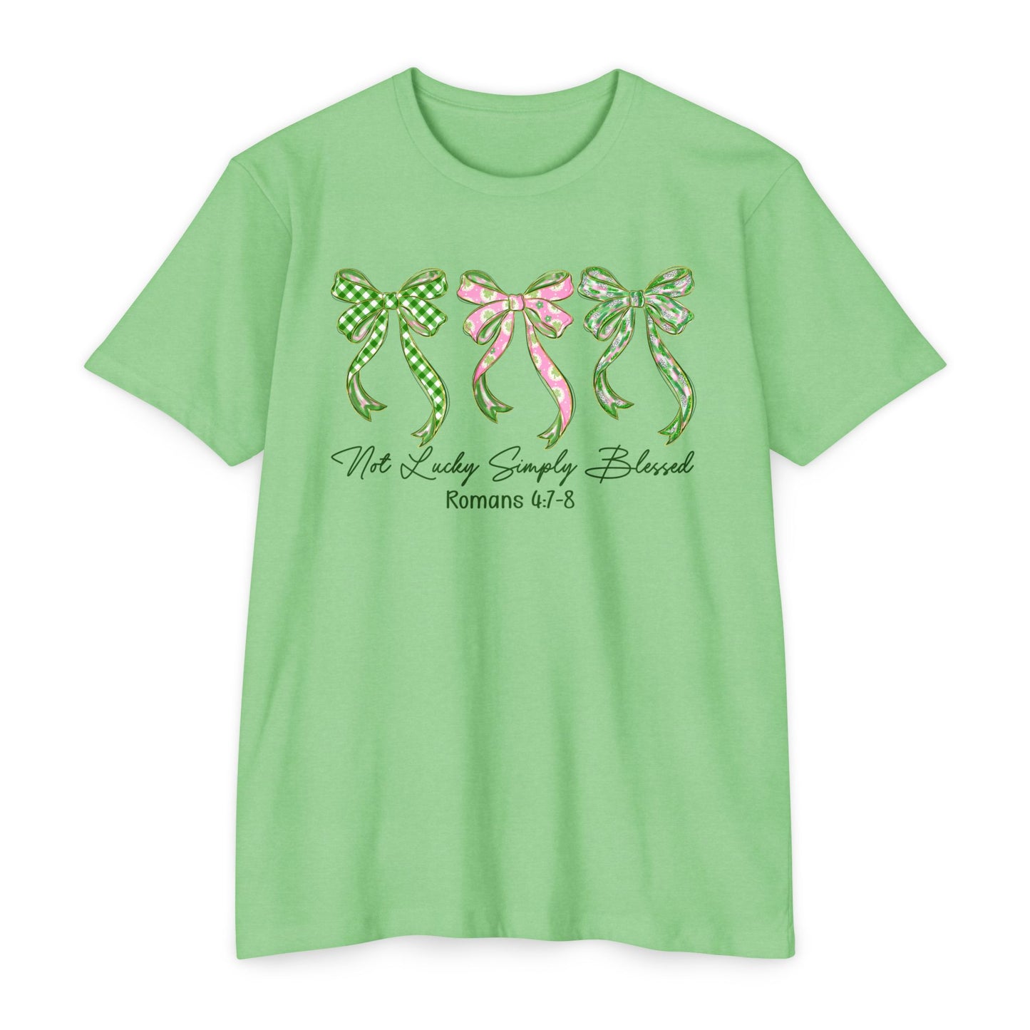 Bow Trio T‑Shirt — "Not Ashamed" Floral Ribbon Christian Tee (Romans 1:16)