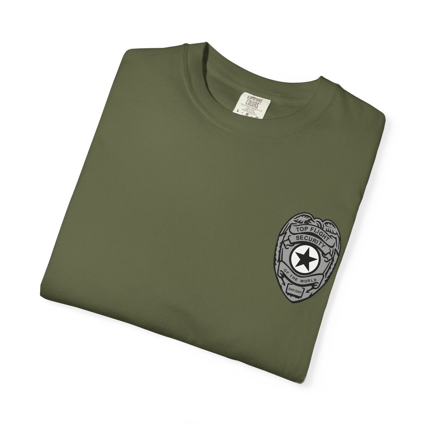 Flight Security Badge T-Shirt — "Top Flight Security of the World" Back Graphic Day-Day
