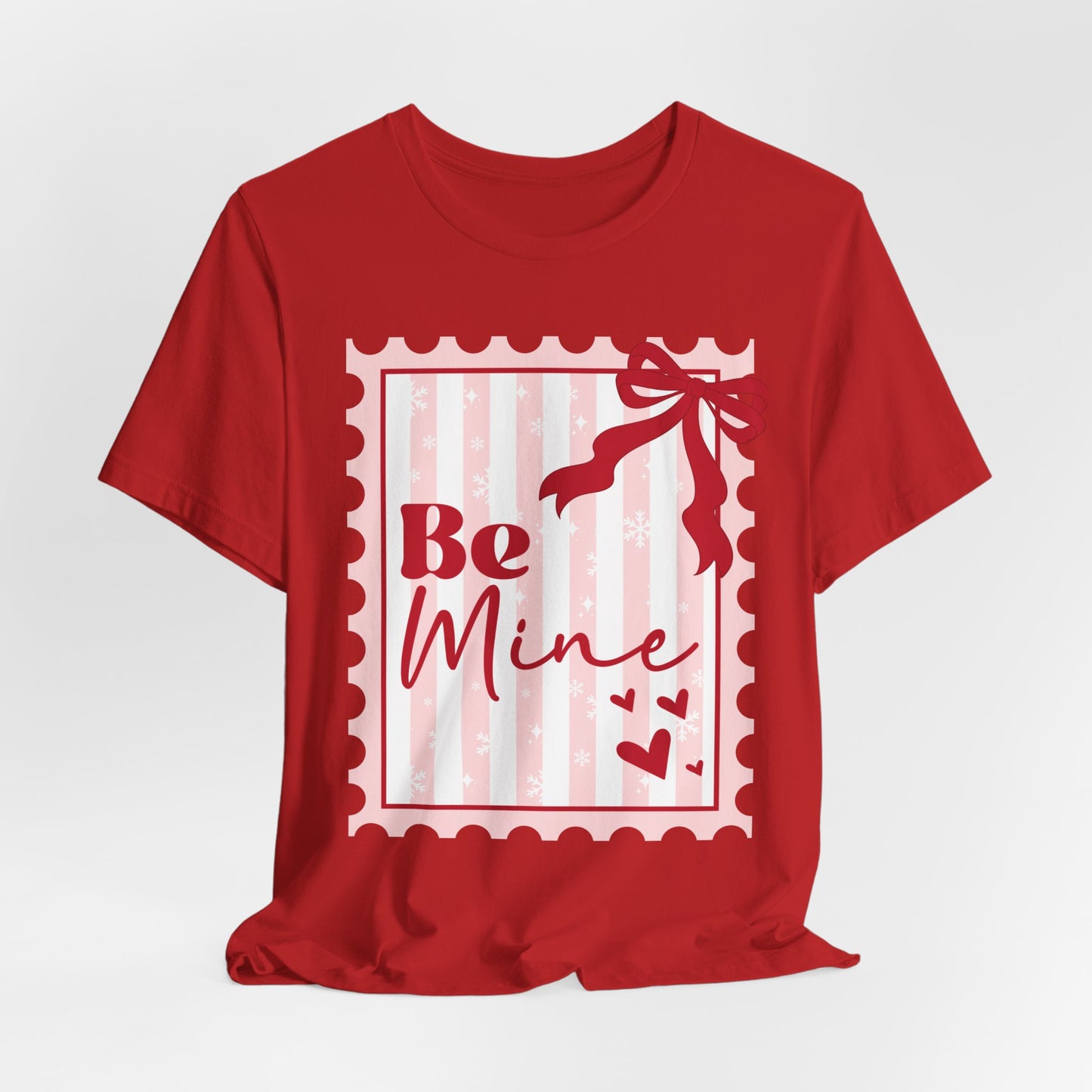 Be Mine Valentine Tee — Cute Pink Gift Stamp T‑Shirt