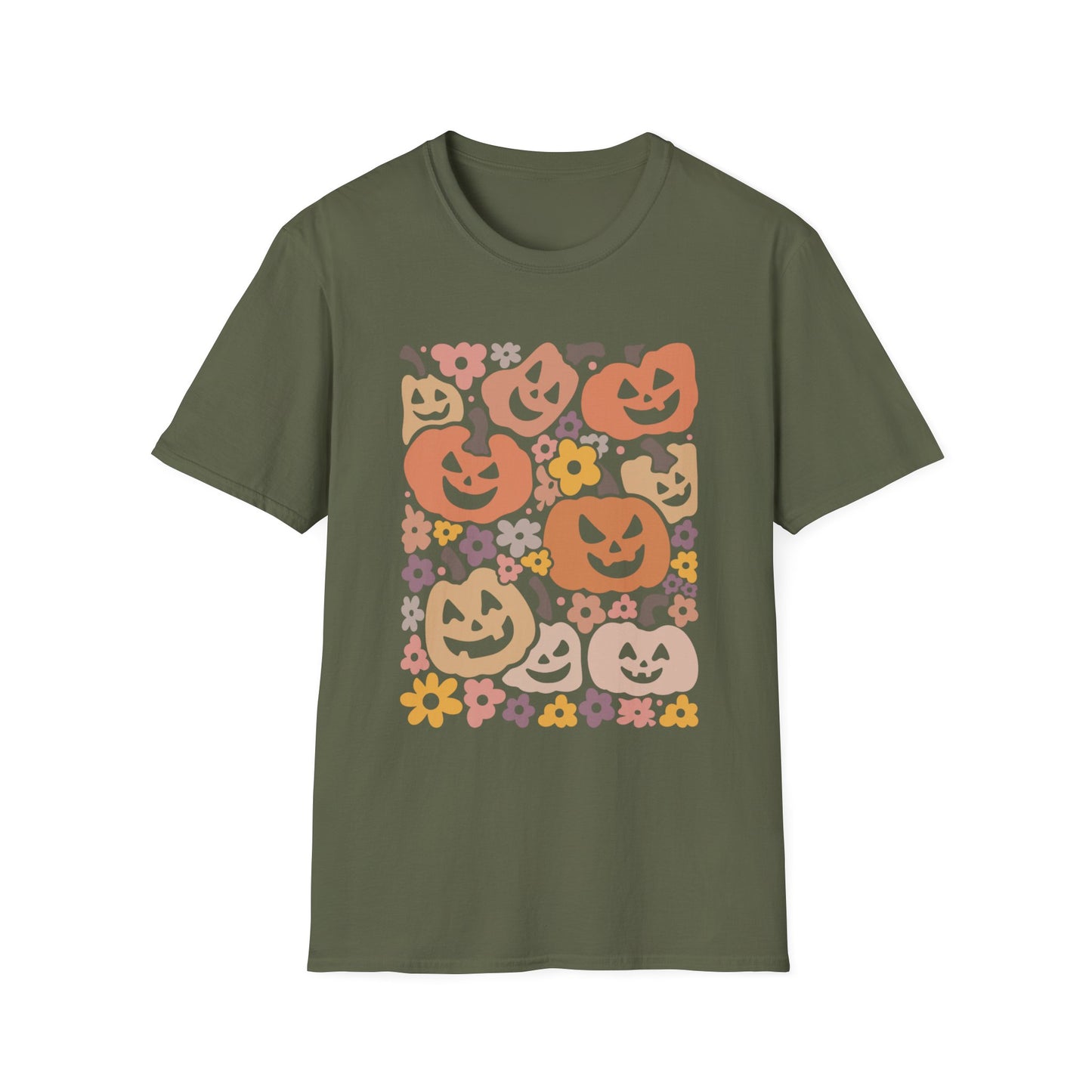 Autumn Harvest Pumpkin T-Shirt, Fall Fashion Tee, Halloween Shirt, Cute Unisex Tee, Seasonal Floral Top