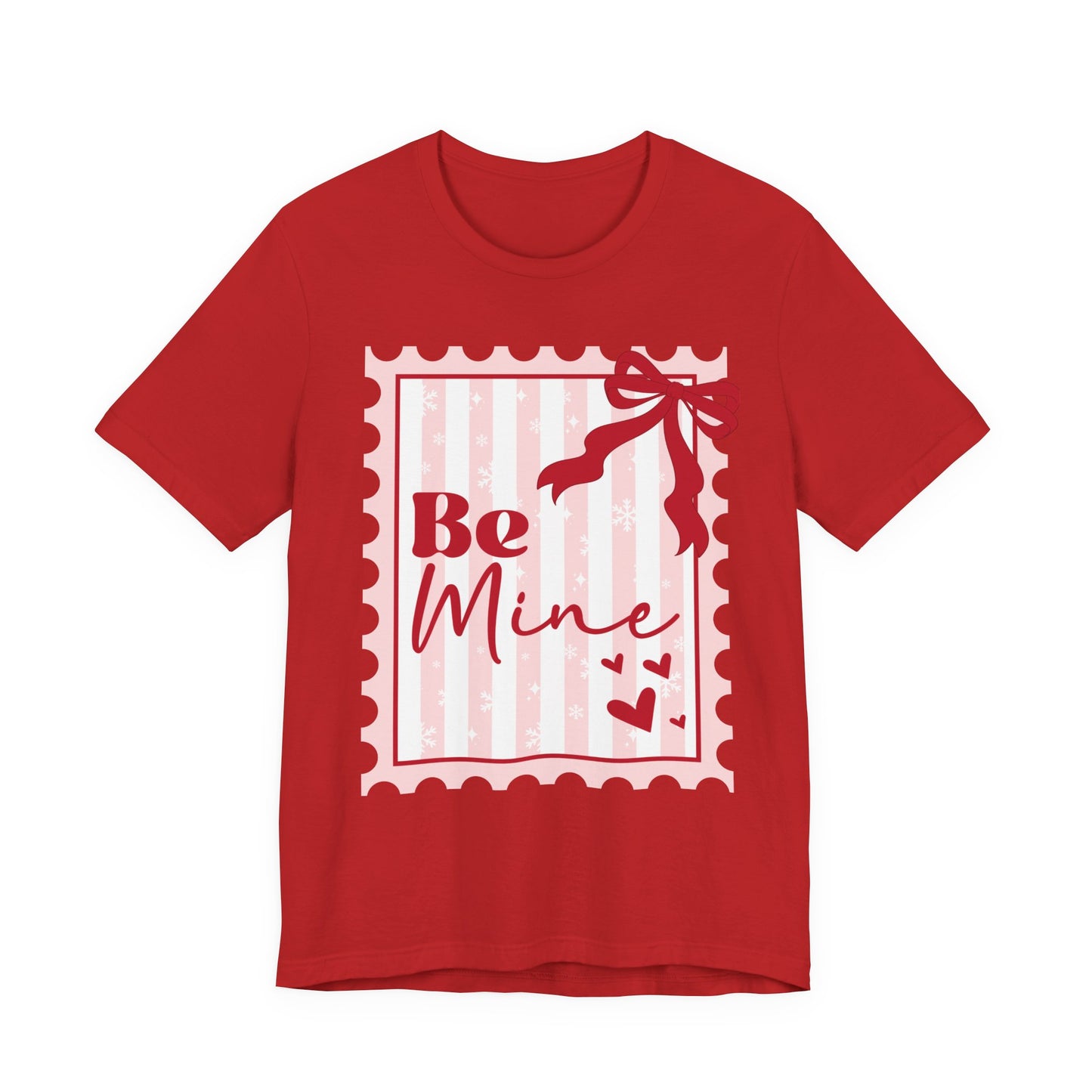 Be Mine Valentine Tee — Cute Pink Gift Stamp T‑Shirt
