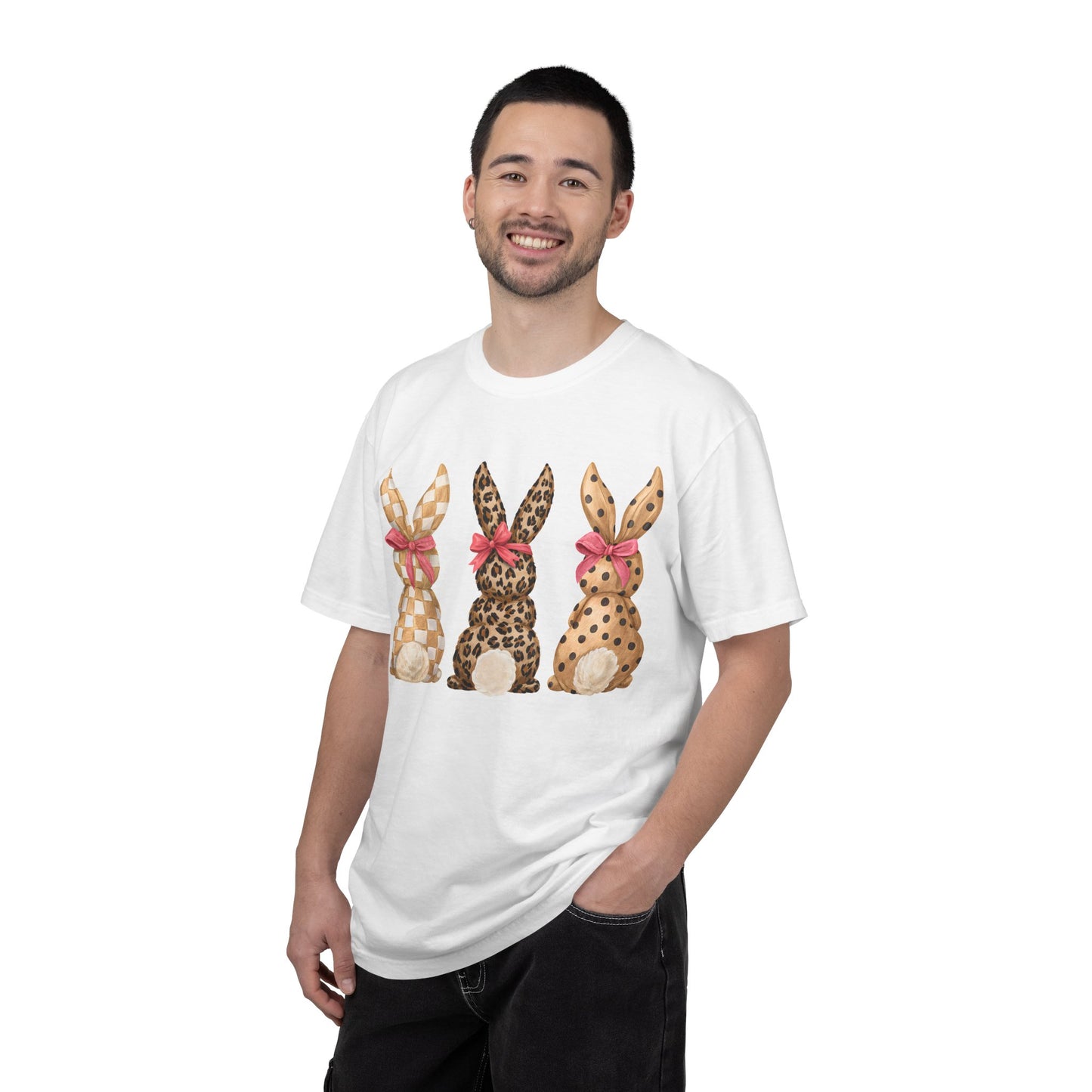 Easter Bunny Trio T-Shirt — Patterned Bunny Back Print