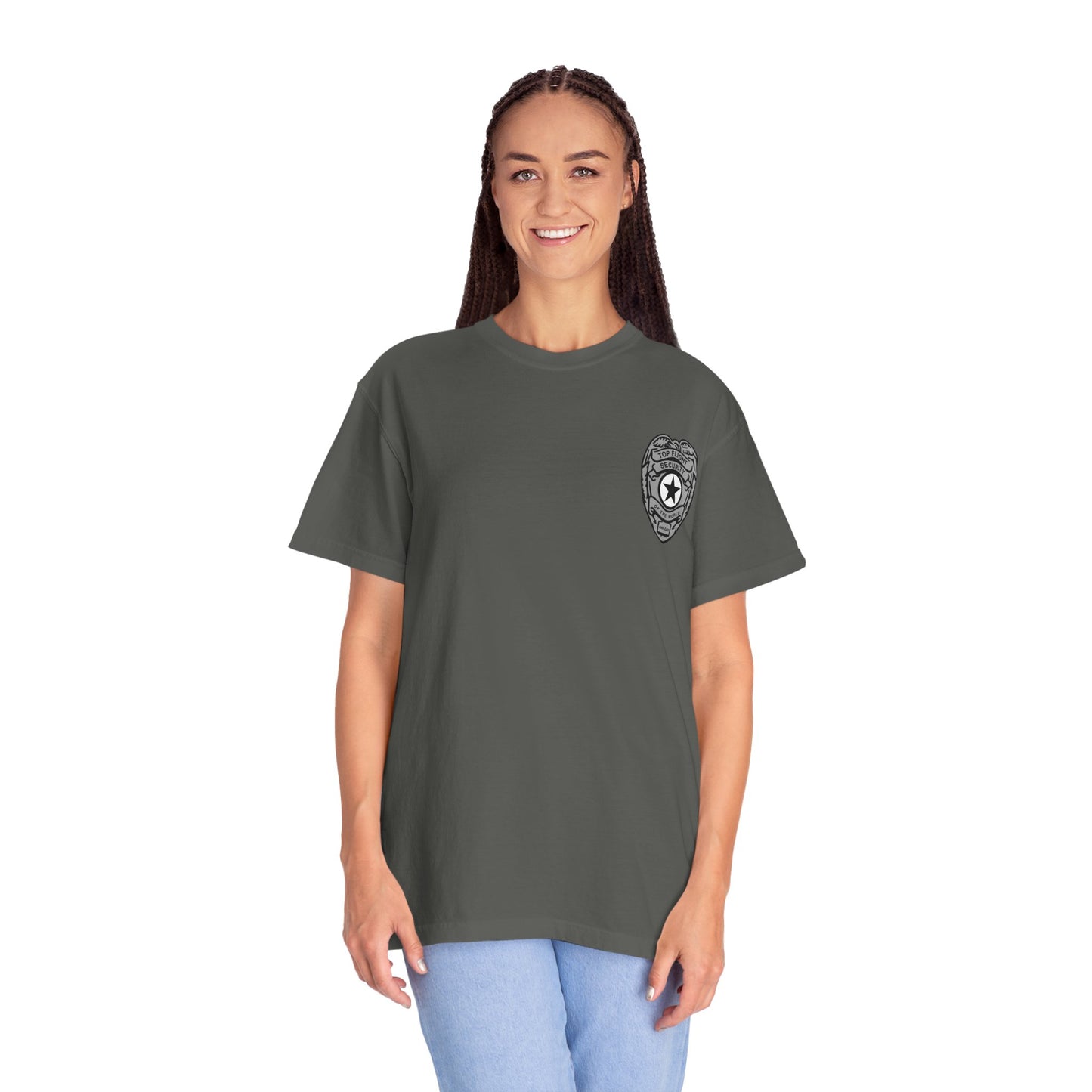 Flight Security Badge T-Shirt — "Top Flight Security of the World" Back Graphic Day-Day