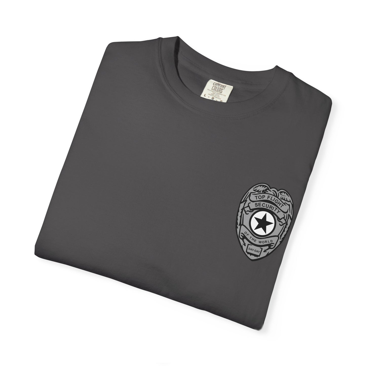 Flight Security Badge T-Shirt — "Top Flight Security of the World" Back Graphic Day-Day