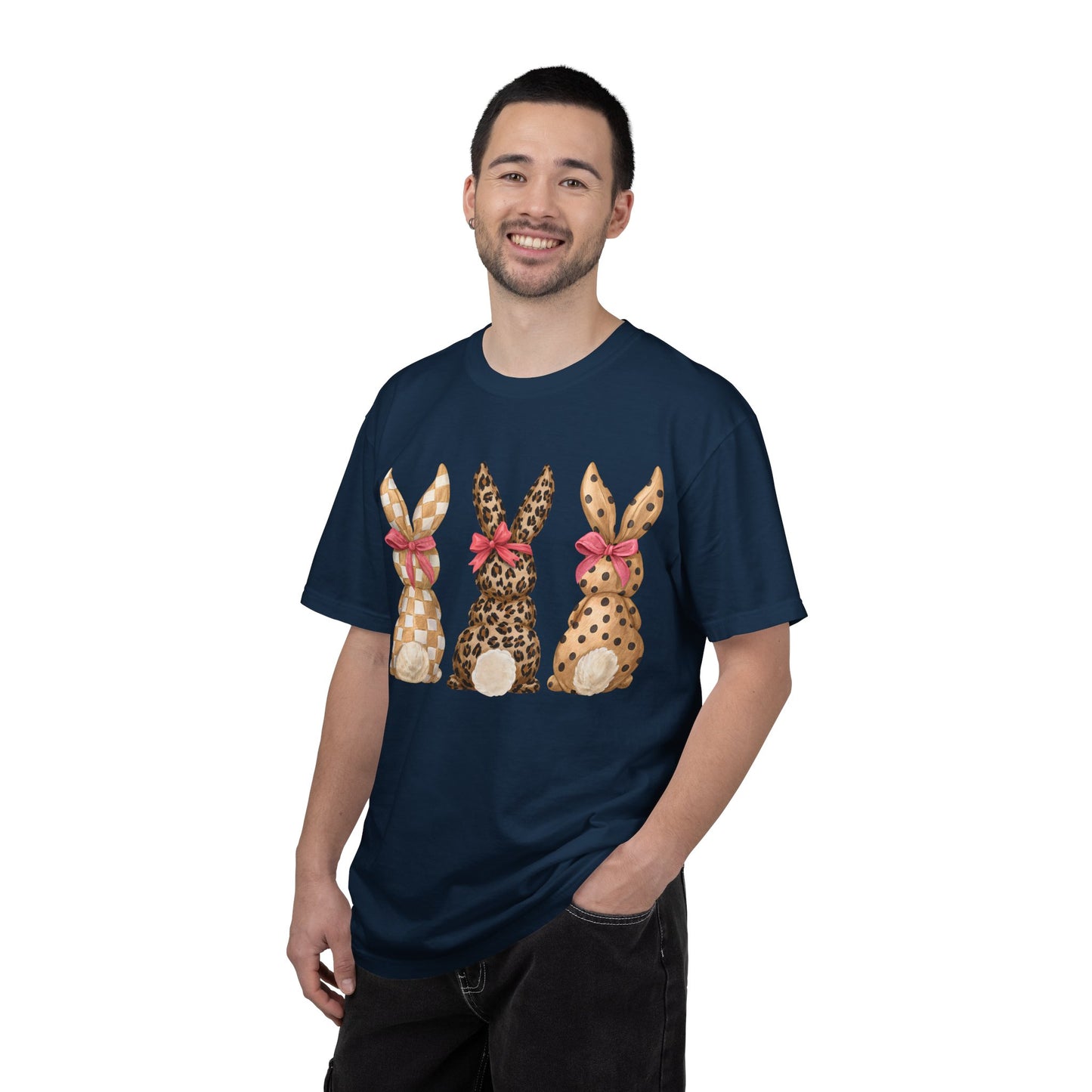 Easter Bunny Trio T-Shirt — Patterned Bunny Back Print