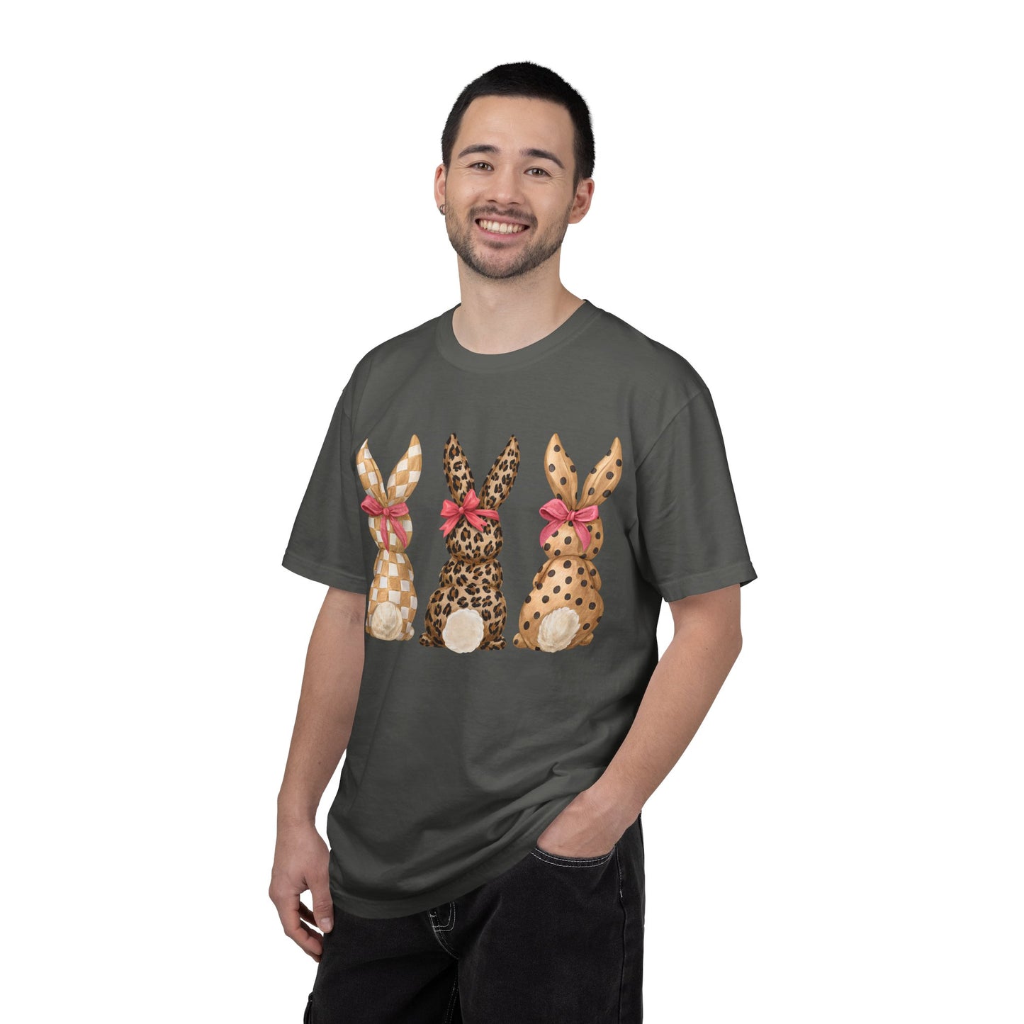 Easter Bunny Trio T-Shirt — Patterned Bunny Back Print