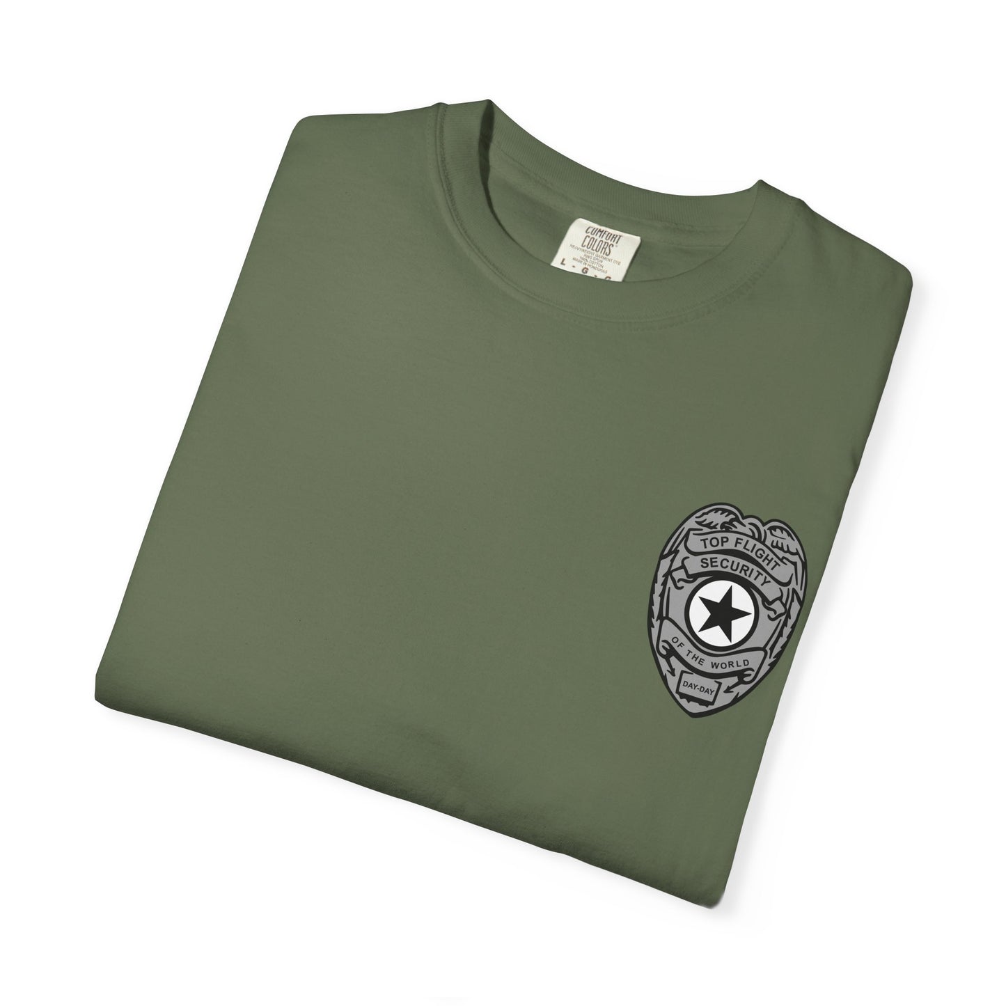 Flight Security Badge T-Shirt — "Top Flight Security of the World" Back Graphic Day-Day