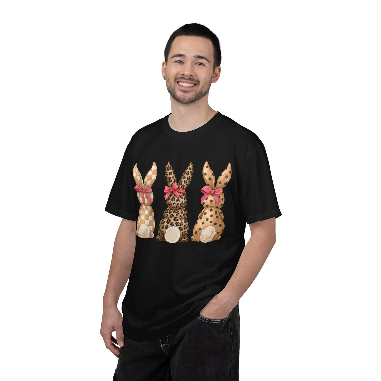 Easter Bunny Trio T-Shirt — Patterned Bunny Back Print