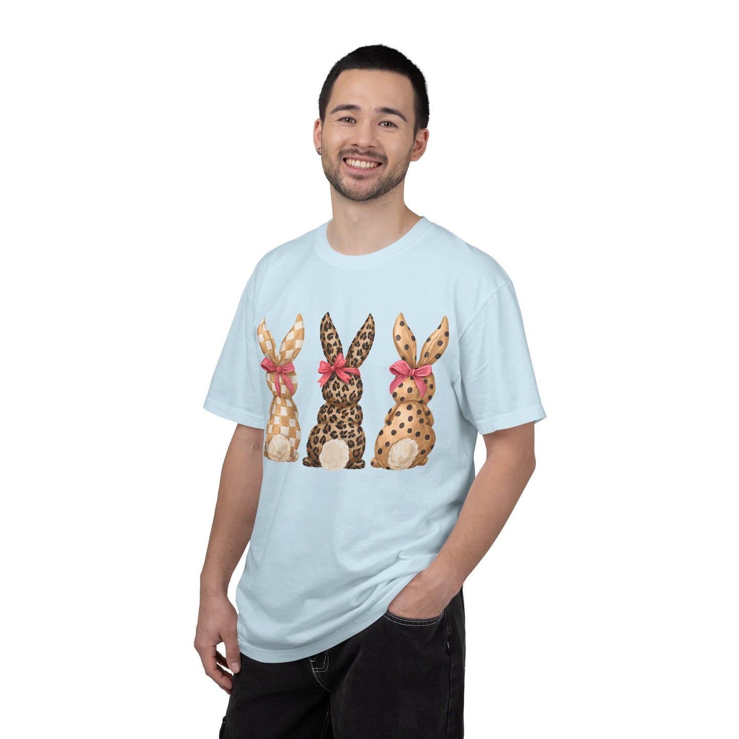 Easter Bunny Trio T-Shirt — Patterned Bunny Back Print