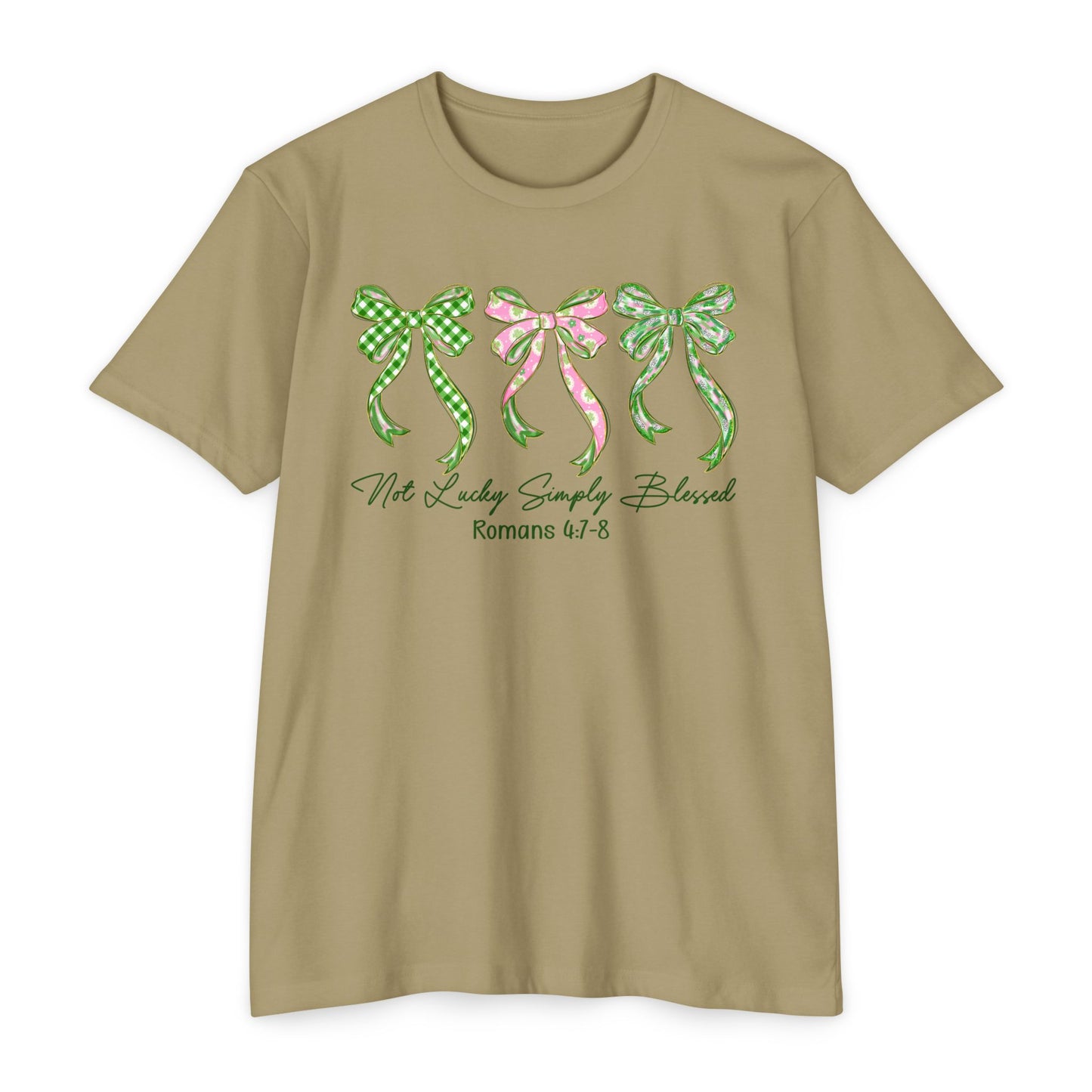 Bow Trio T‑Shirt — "Not Ashamed" Floral Ribbon Christian Tee (Romans 1:16)