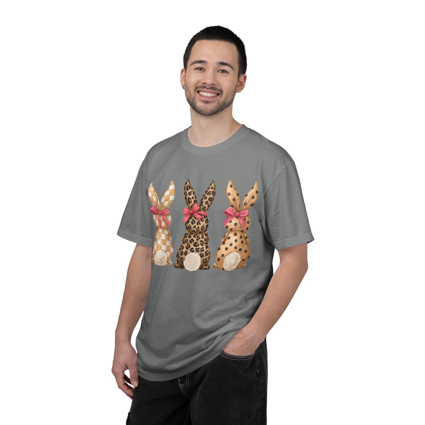Easter Bunny Trio T-Shirt — Patterned Bunny Back Print