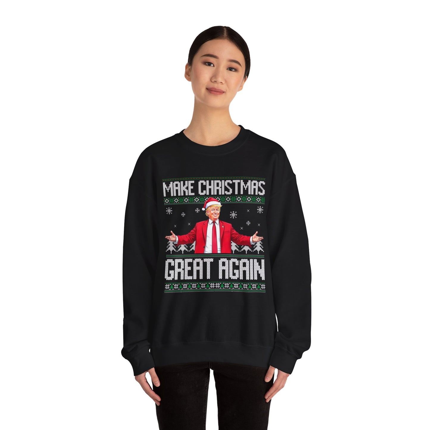 (Copy) Make Christmas Great Again Ugly Christmas Sweater Holiday Santa Suit Crewneck Sweatshirt