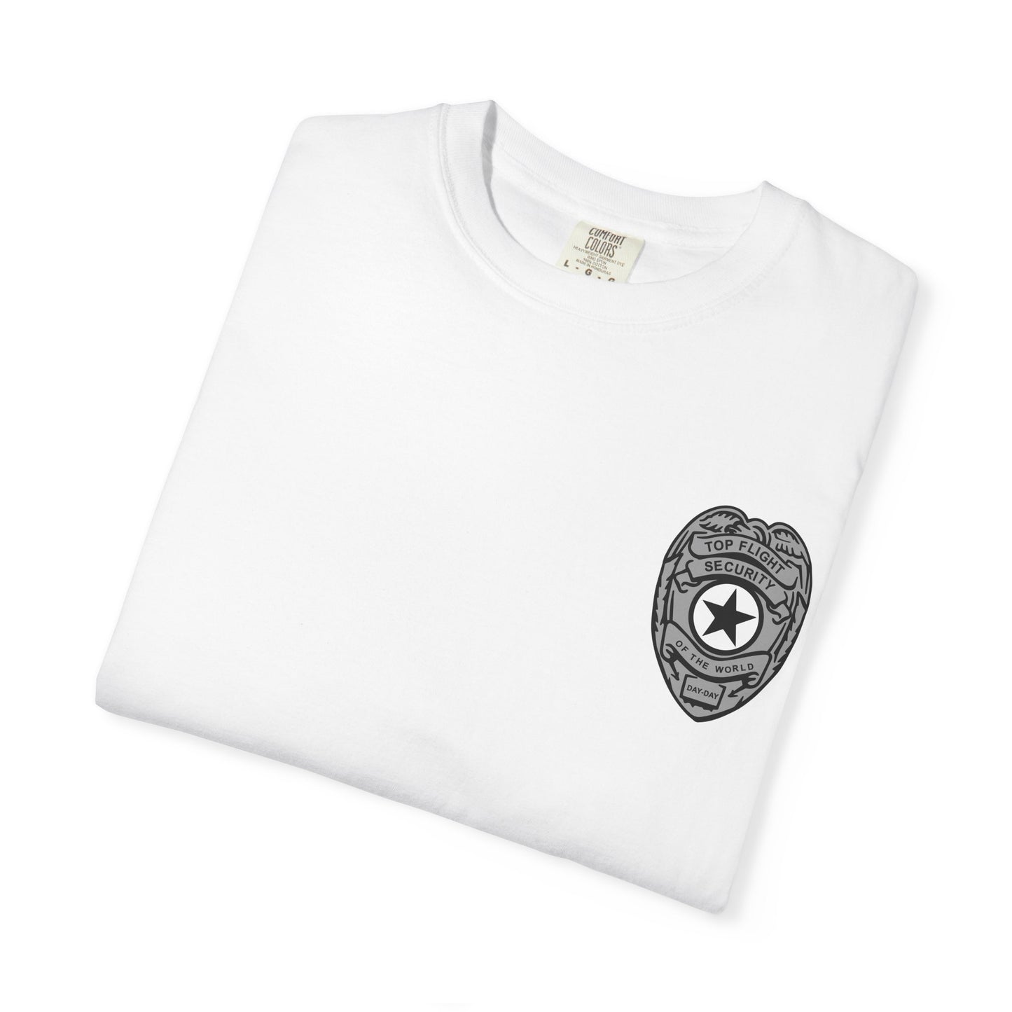 Flight Security Badge T-Shirt — "Top Flight Security of the World" Back Graphic Day-Day