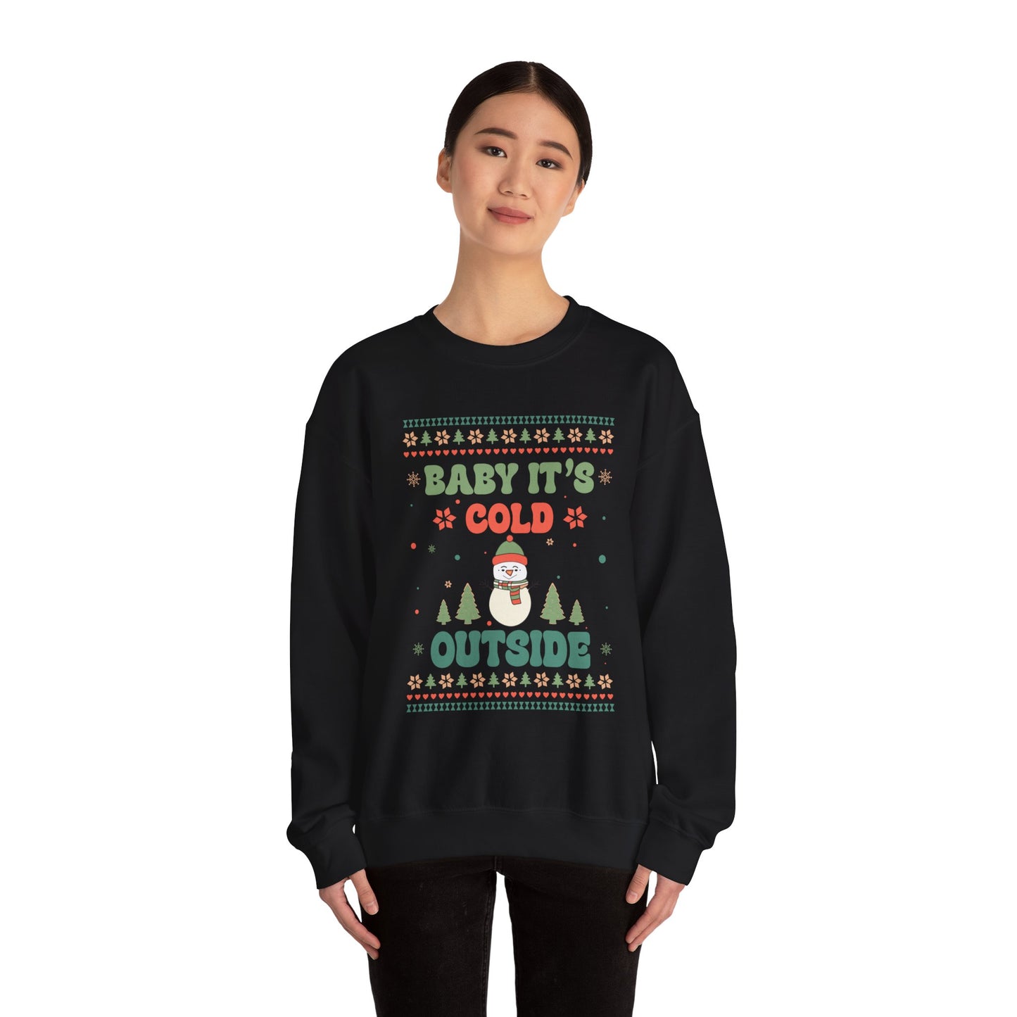 Baby It's Cold Outside Sweatshirt — Cute Holiday Penguin Christmas Crewneck