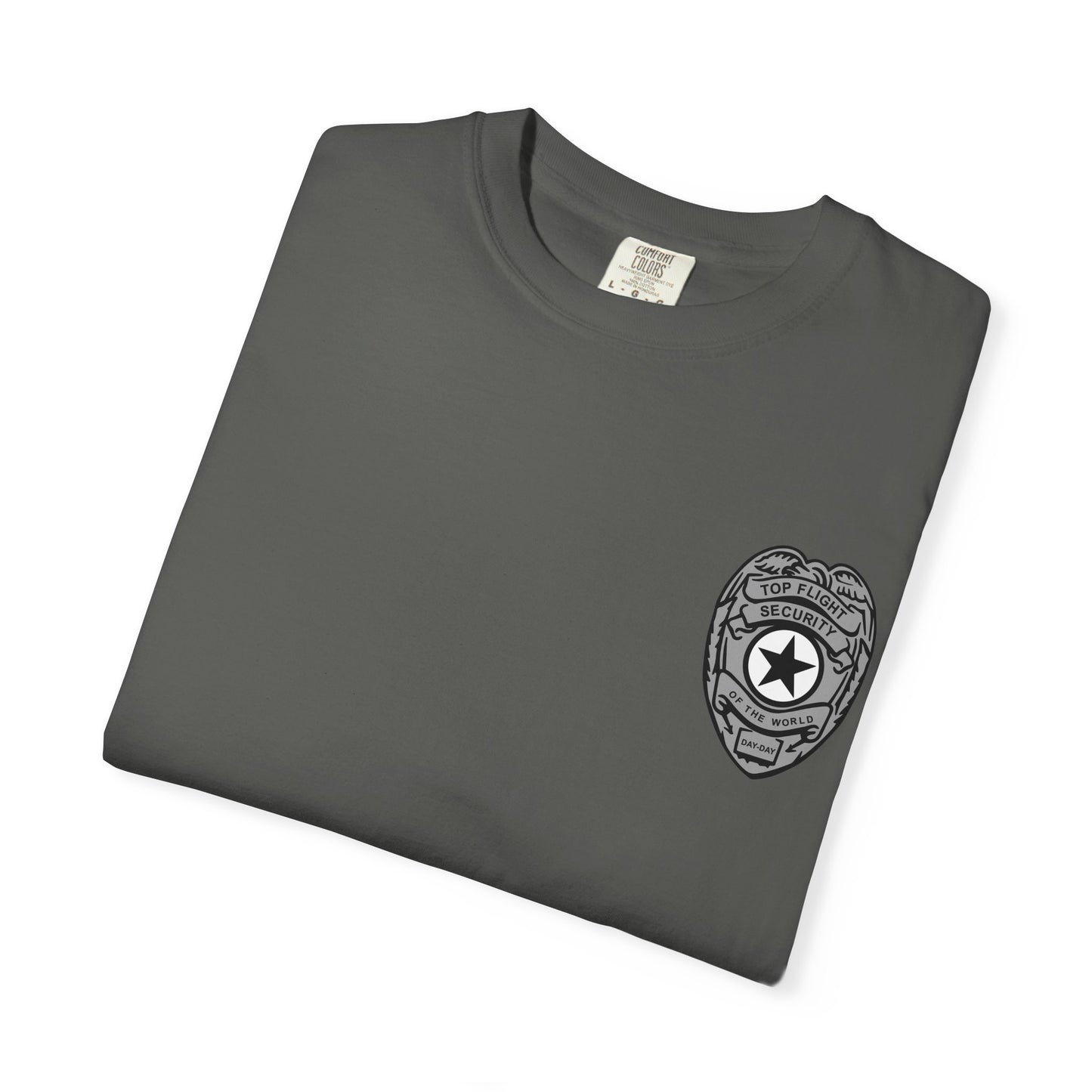 Flight Security Badge T-Shirt — "Top Flight Security of the World" Back Graphic Day-Day