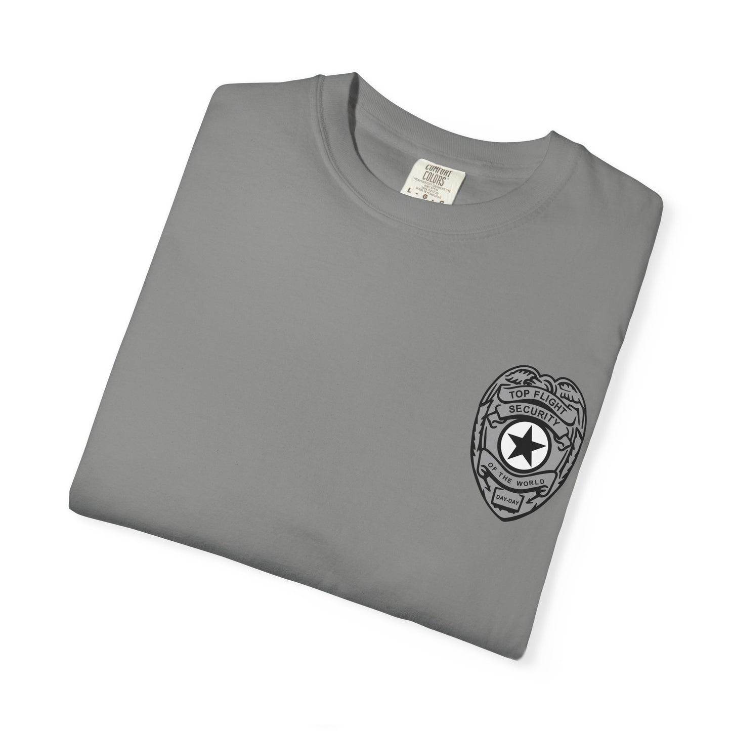 Flight Security Badge T-Shirt — "Top Flight Security of the World" Back Graphic Day-Day