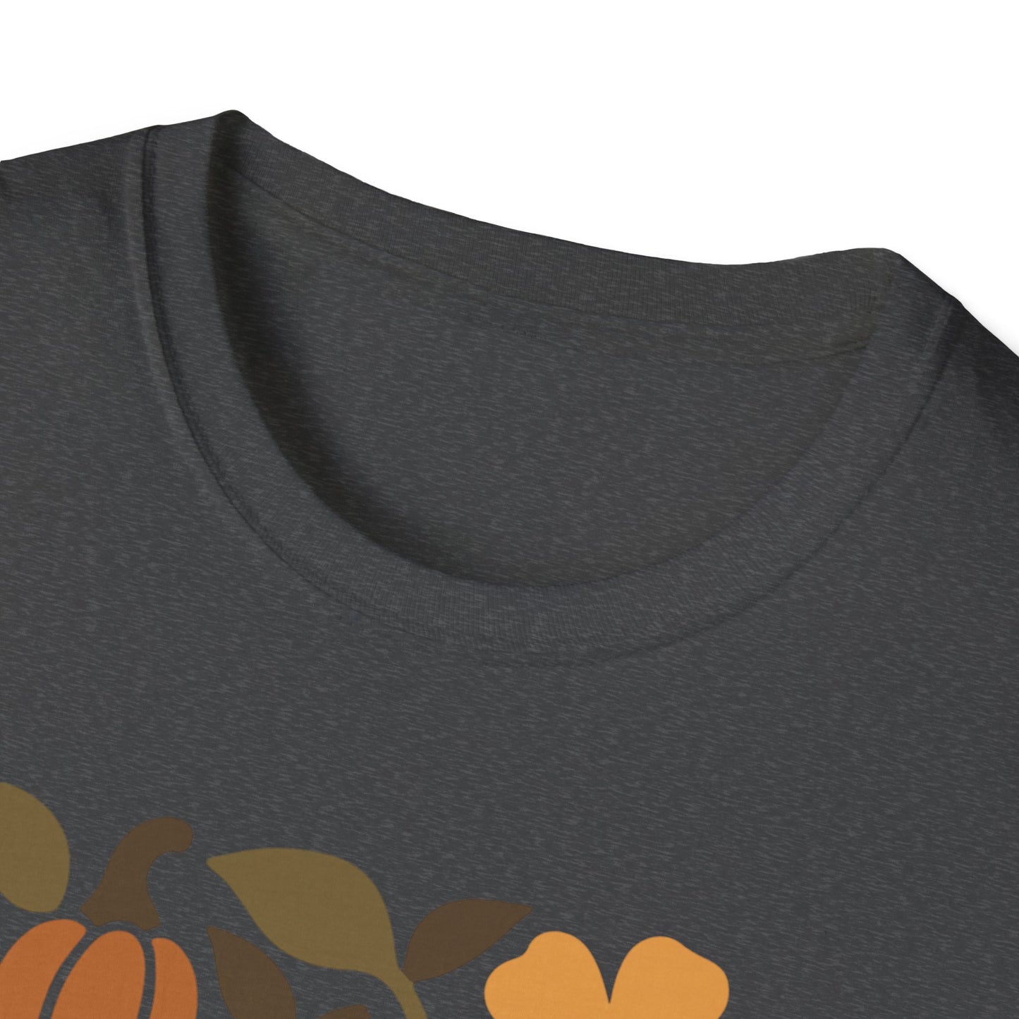 Autumn Harvest Unisex T-Shirt, Cozy Fall Tee, Seasonal Casual Wear, Thanksgiving Apparel, Pumpkin & Floral Design