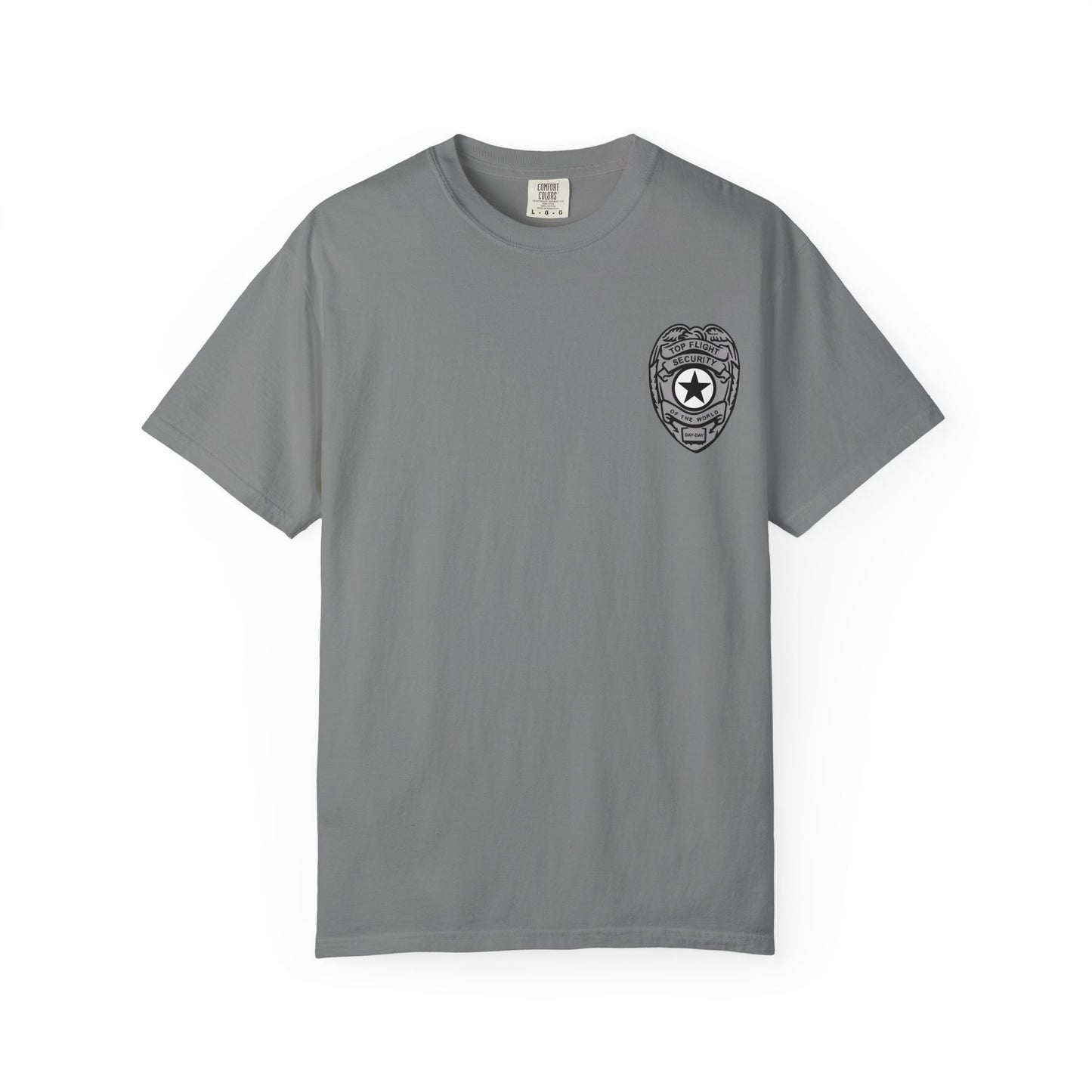 Flight Security Badge T-Shirt — "Top Flight Security of the World" Back Graphic Day-Day