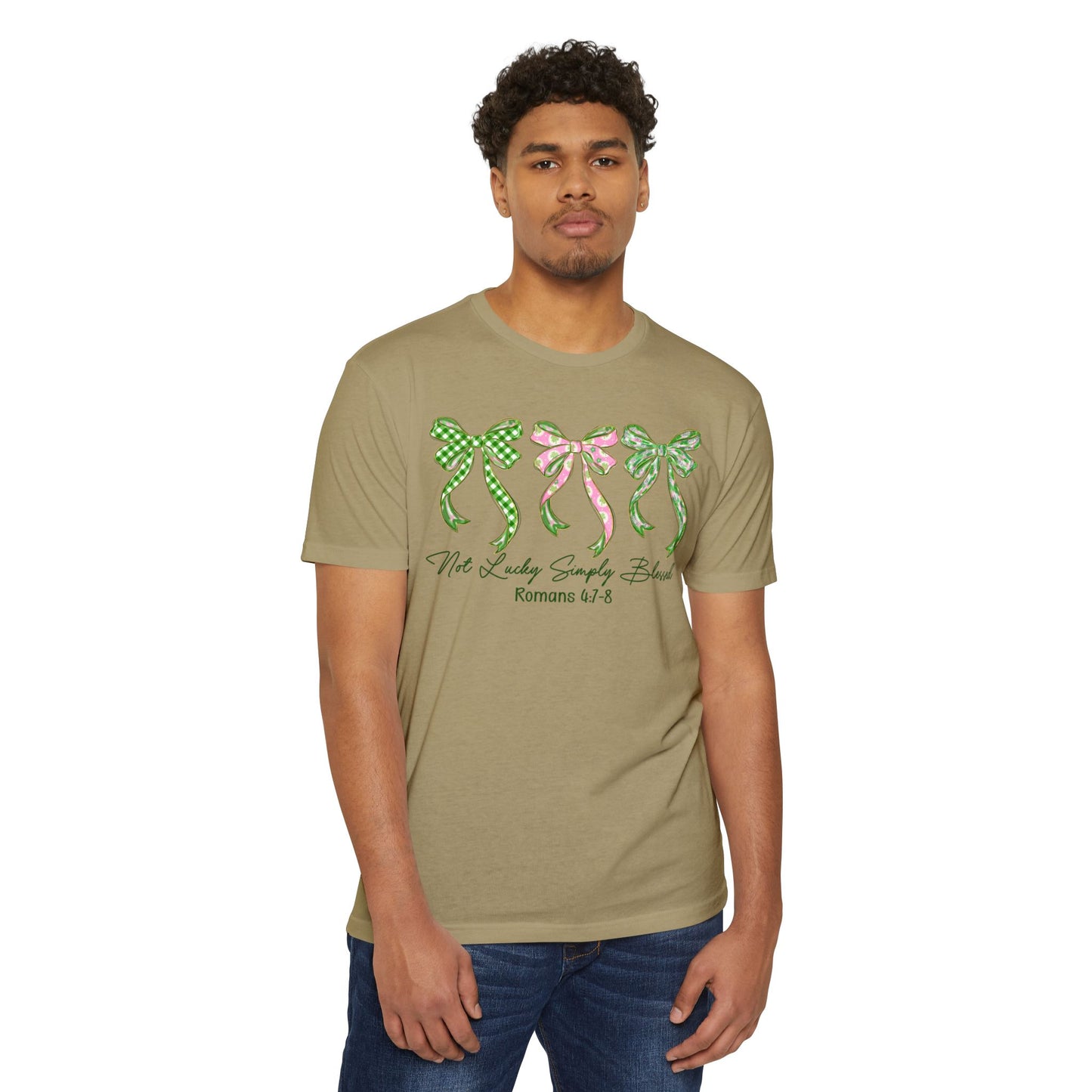 Bow Trio T‑Shirt — "Not Ashamed" Floral Ribbon Christian Tee (Romans 1:16)