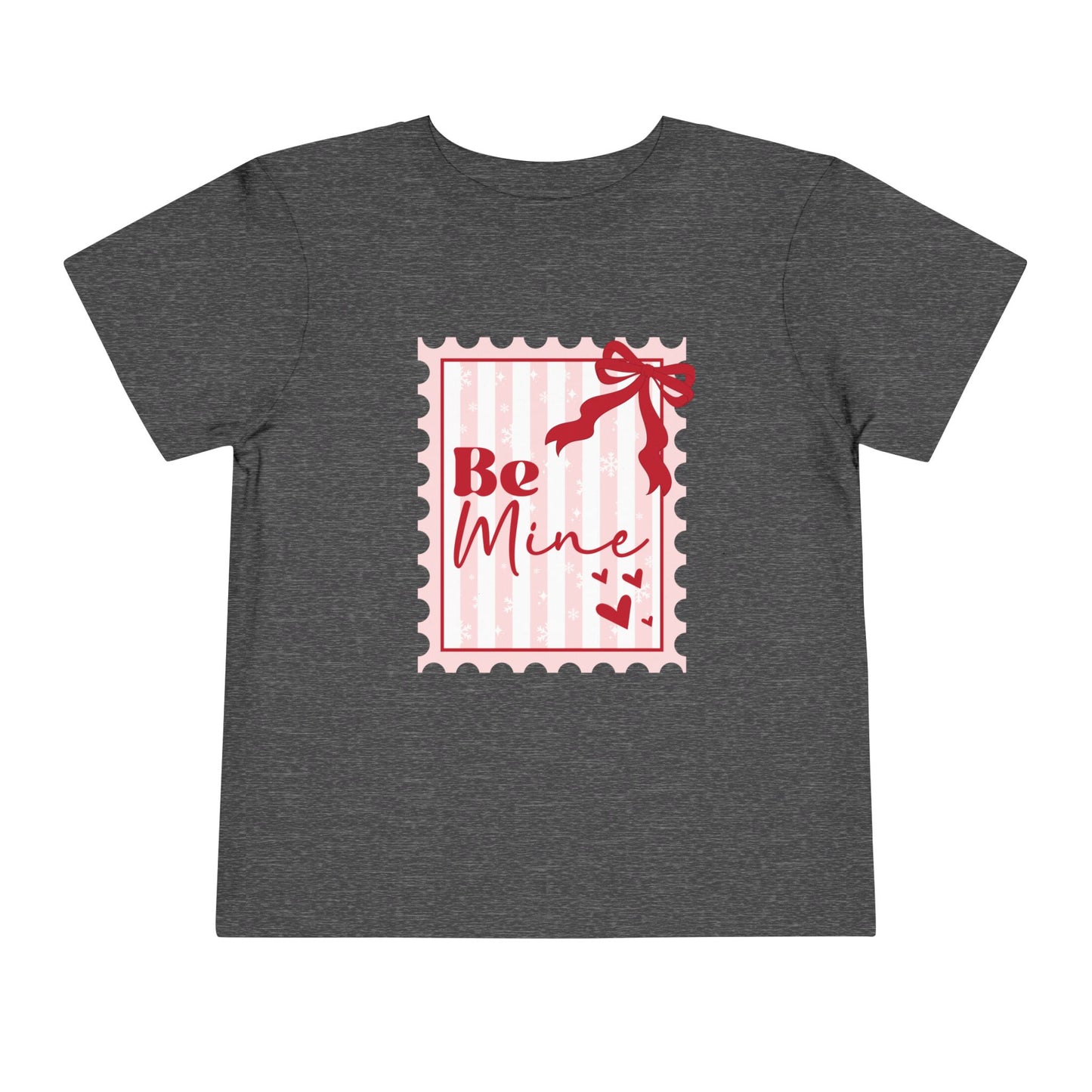 Be Mine Toddler Tee — Valentine’s Day Pink Stamp Design