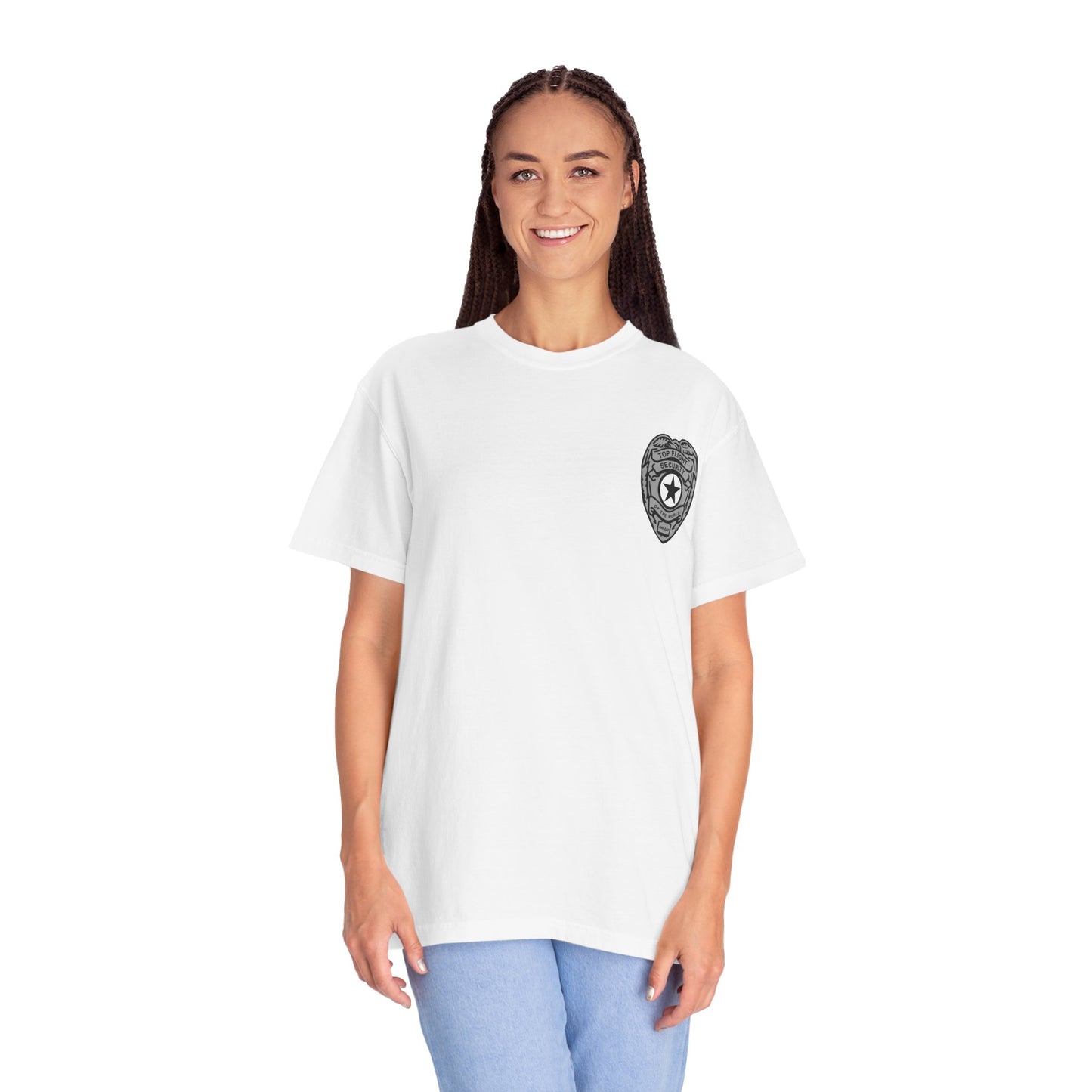 Flight Security Badge T-Shirt — "Top Flight Security of the World" Back Graphic Day-Day