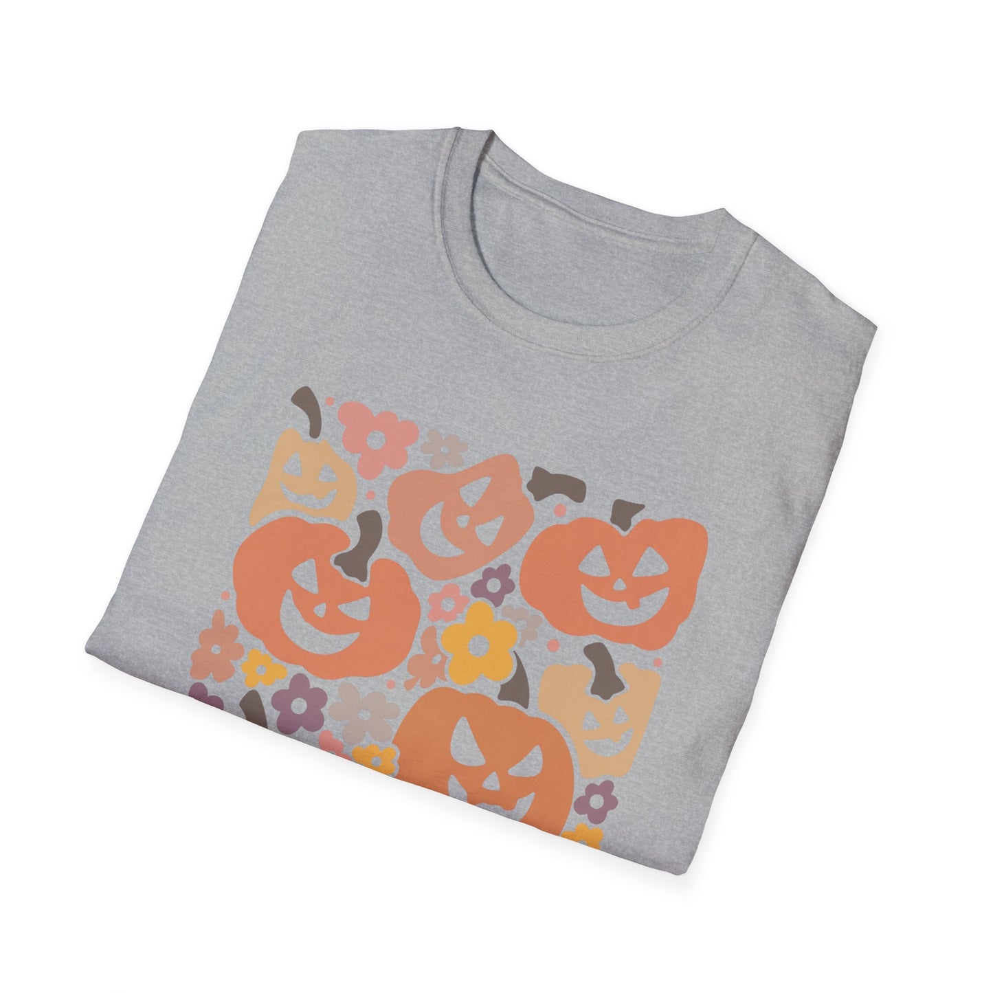 Autumn Harvest Pumpkin T-Shirt, Fall Fashion Tee, Halloween Shirt, Cute Unisex Tee, Seasonal Floral Top