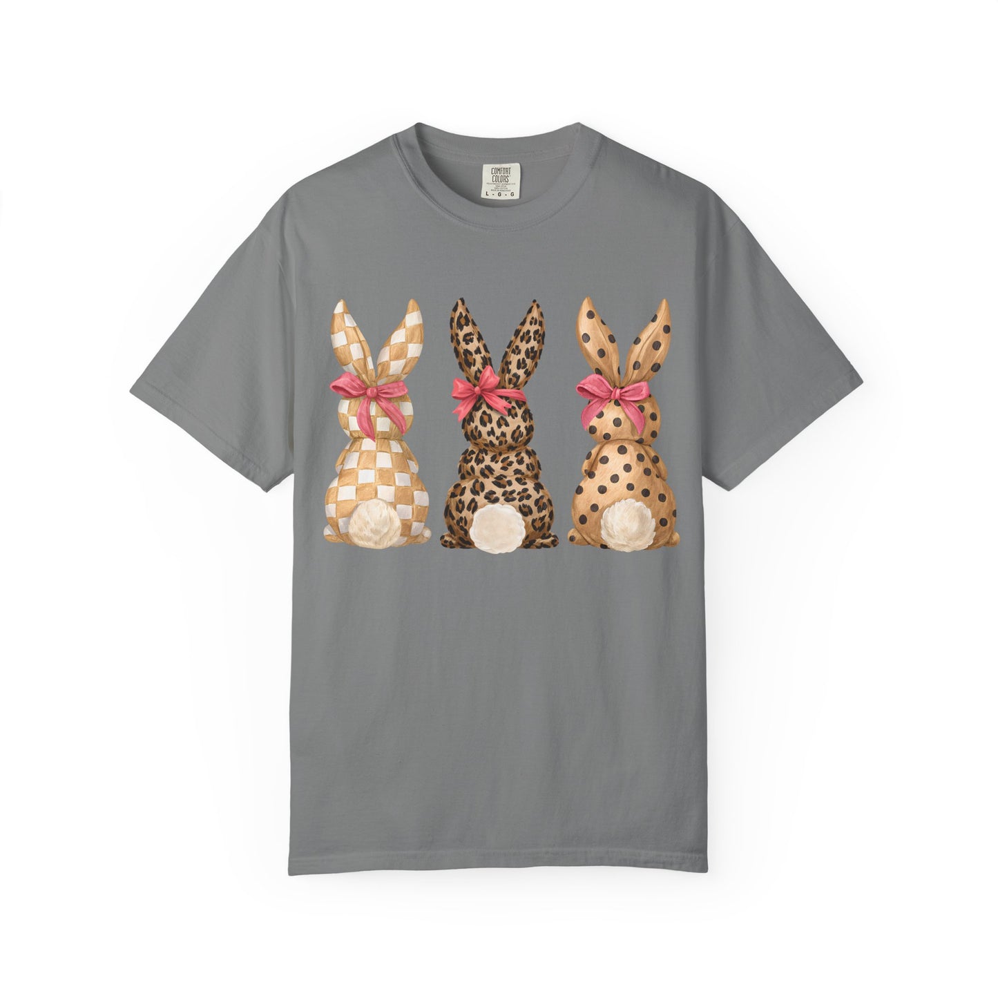 Easter Bunny Trio T-Shirt — Patterned Bunny Back Print