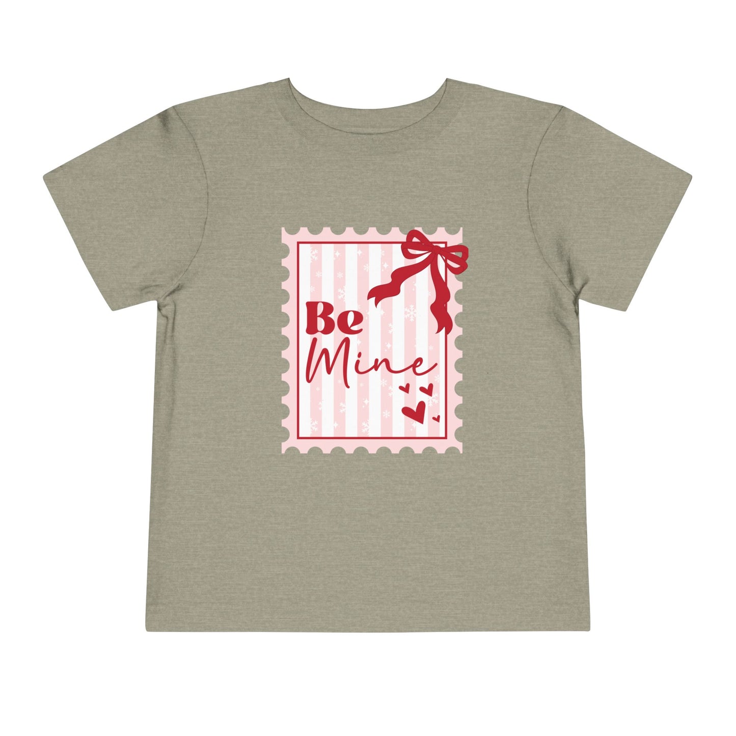 Be Mine Toddler Tee — Valentine’s Day Pink Stamp Design