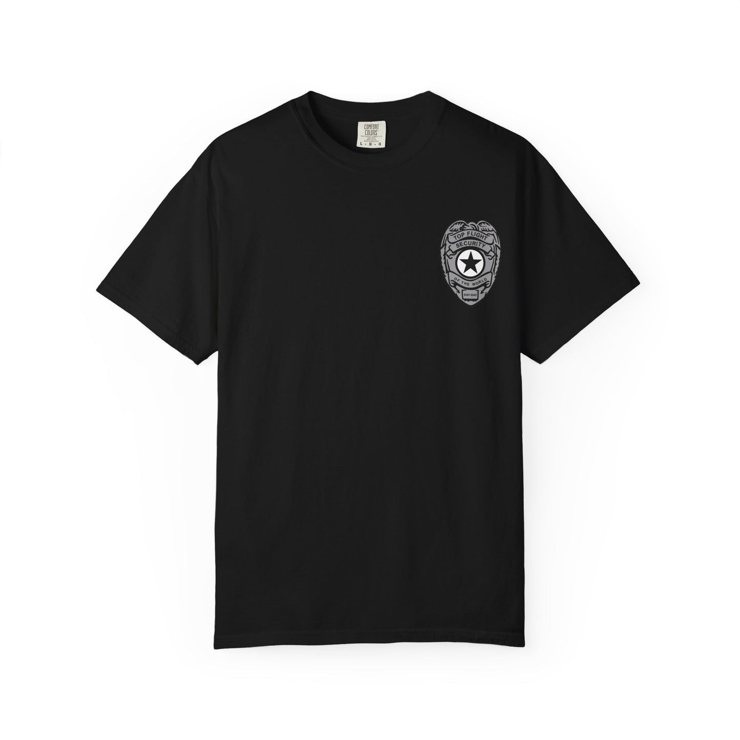Flight Security Badge T-Shirt — "Top Flight Security of the World" Back Graphic Day-Day