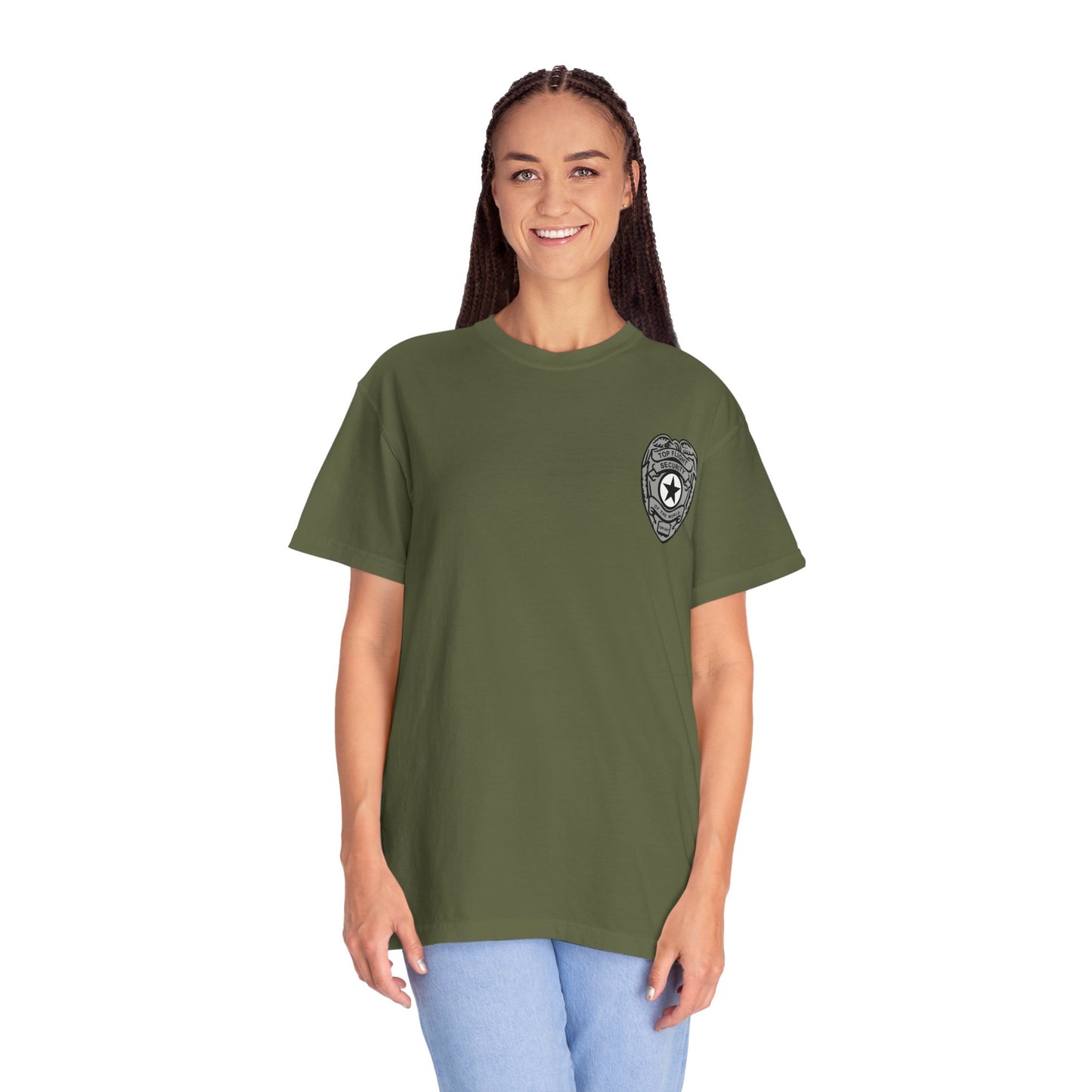 Flight Security Badge T-Shirt — "Top Flight Security of the World" Back Graphic Day-Day