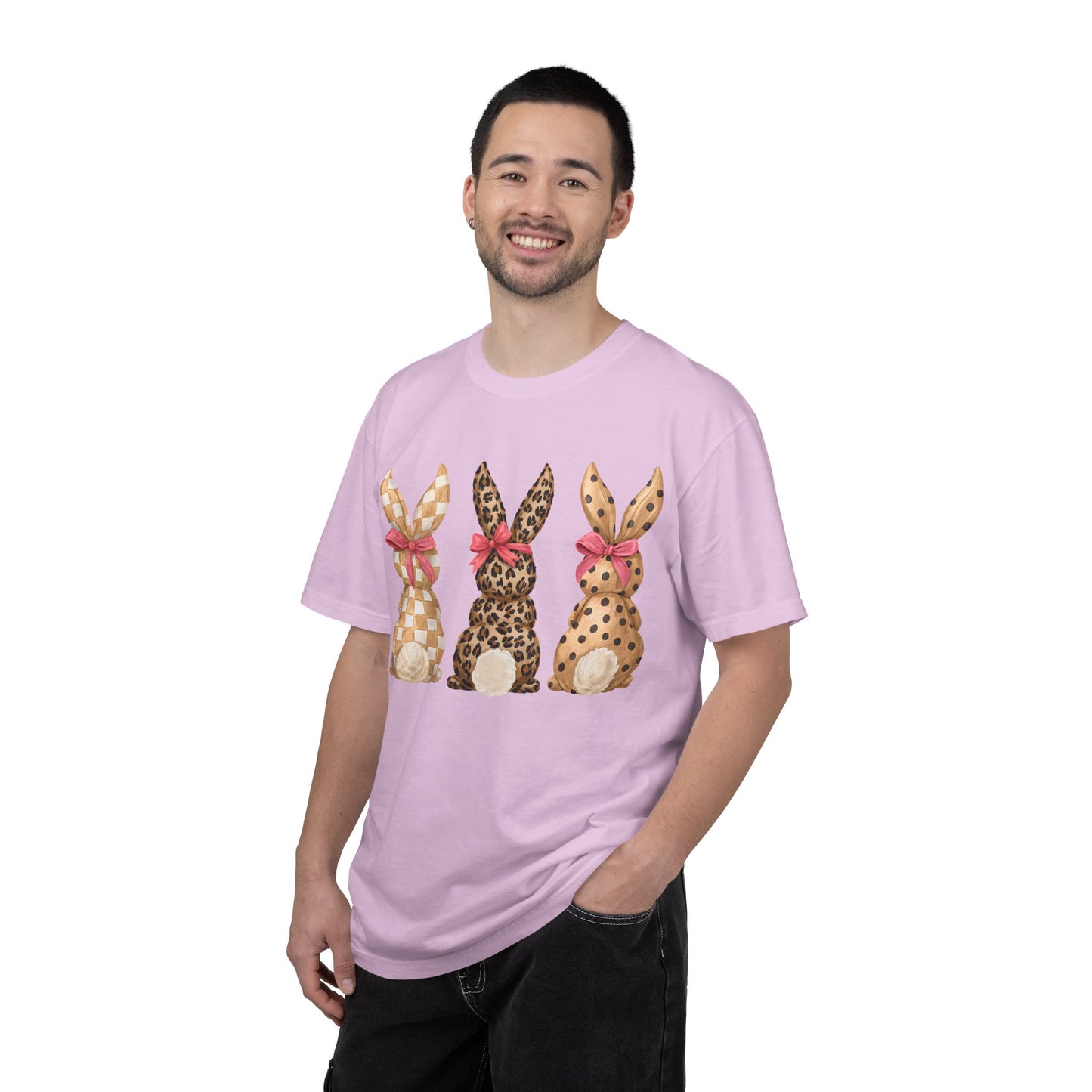 Easter Bunny Trio T-Shirt — Patterned Bunny Back Print