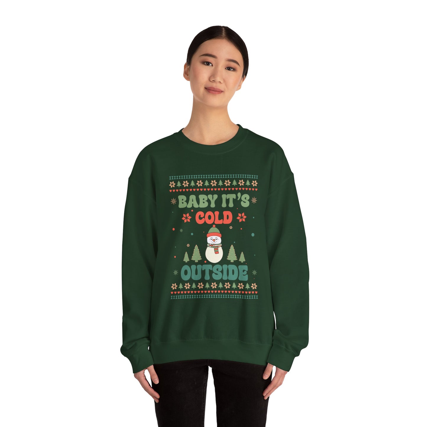 Baby It's Cold Outside Sweatshirt — Cute Holiday Penguin Christmas Crewneck