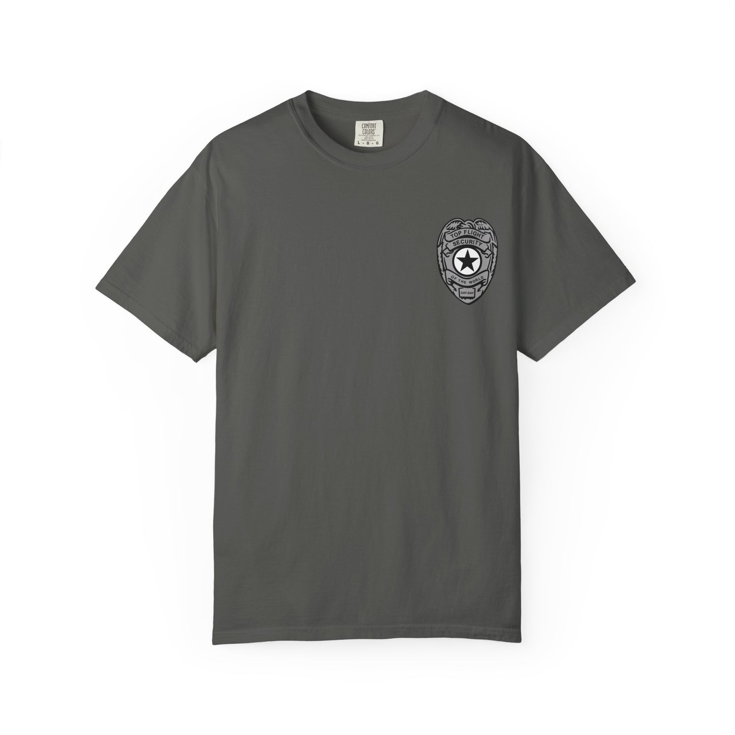 Flight Security Badge T-Shirt — "Top Flight Security of the World" Back Graphic Day-Day